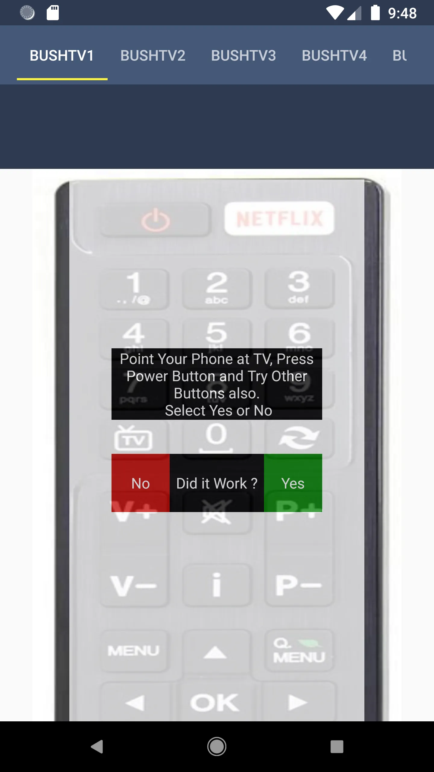 Bush TV Remote | Indus Appstore | Screenshot