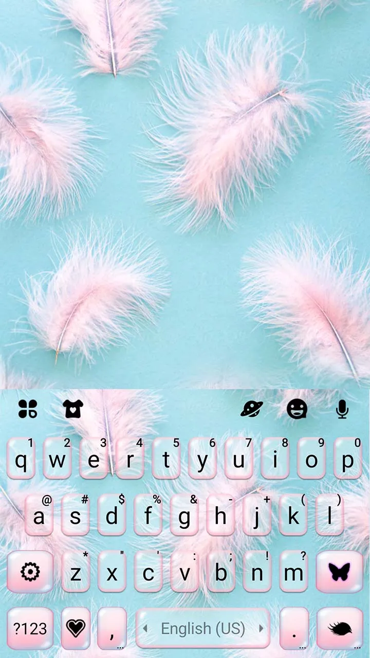 Soft Pink Feathers Keyboard Ba | Indus Appstore | Screenshot