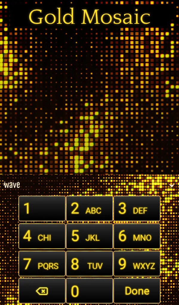 Gold Mosaic Animated Keyboard | Indus Appstore | Screenshot