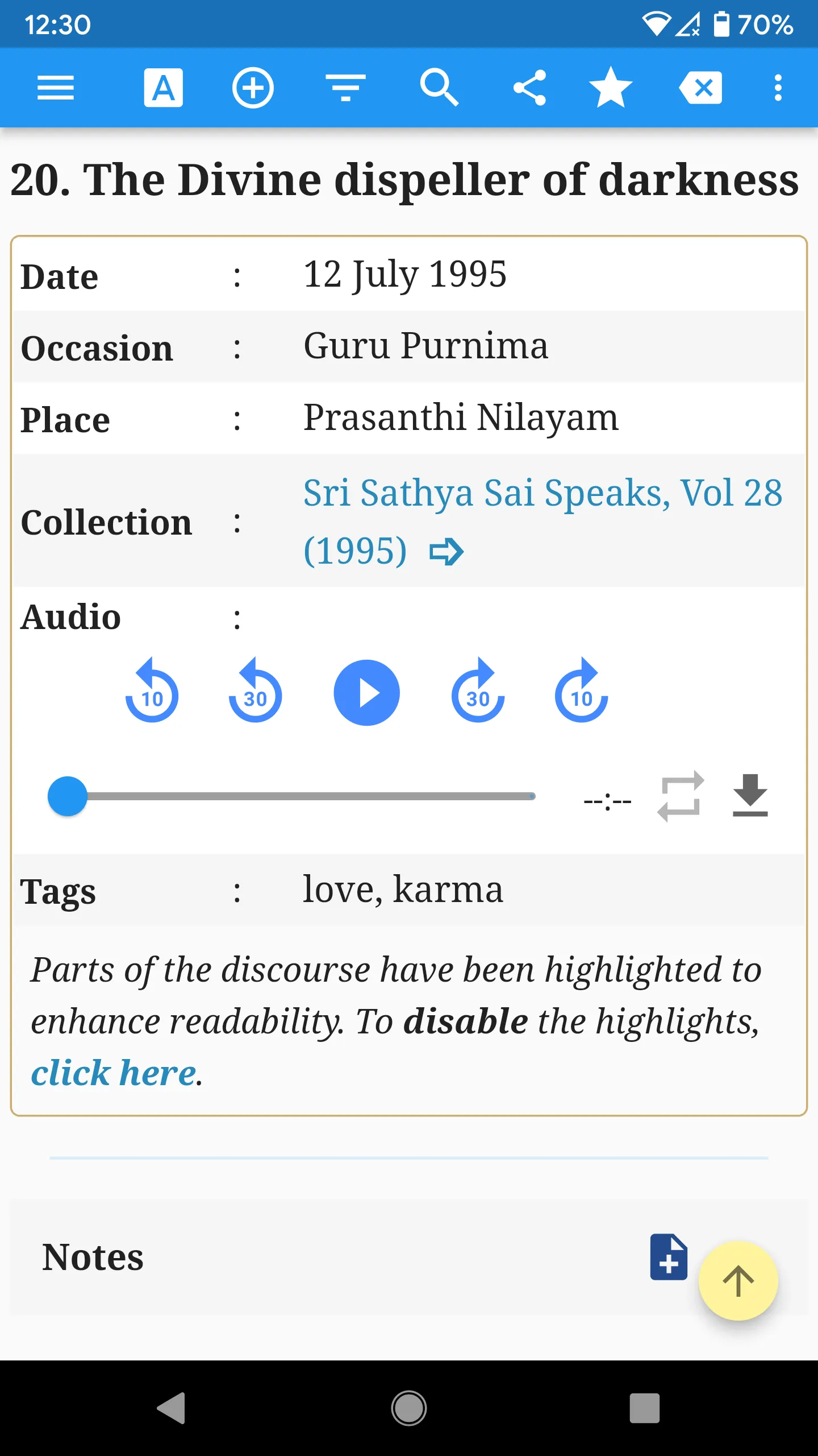 Sri Sathya Sai Speaks | Indus Appstore | Screenshot