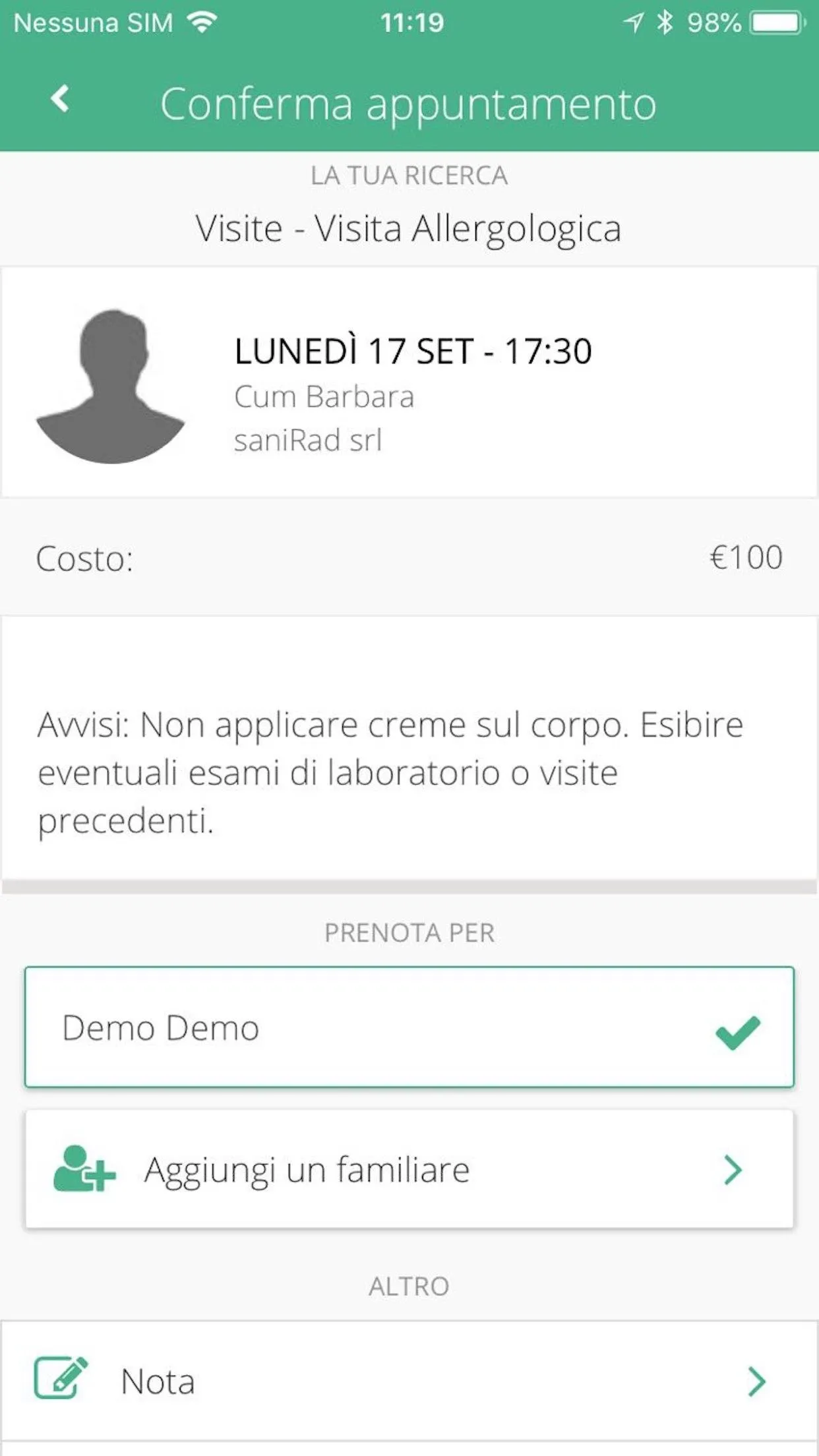 saniRad prenota facile | Indus Appstore | Screenshot