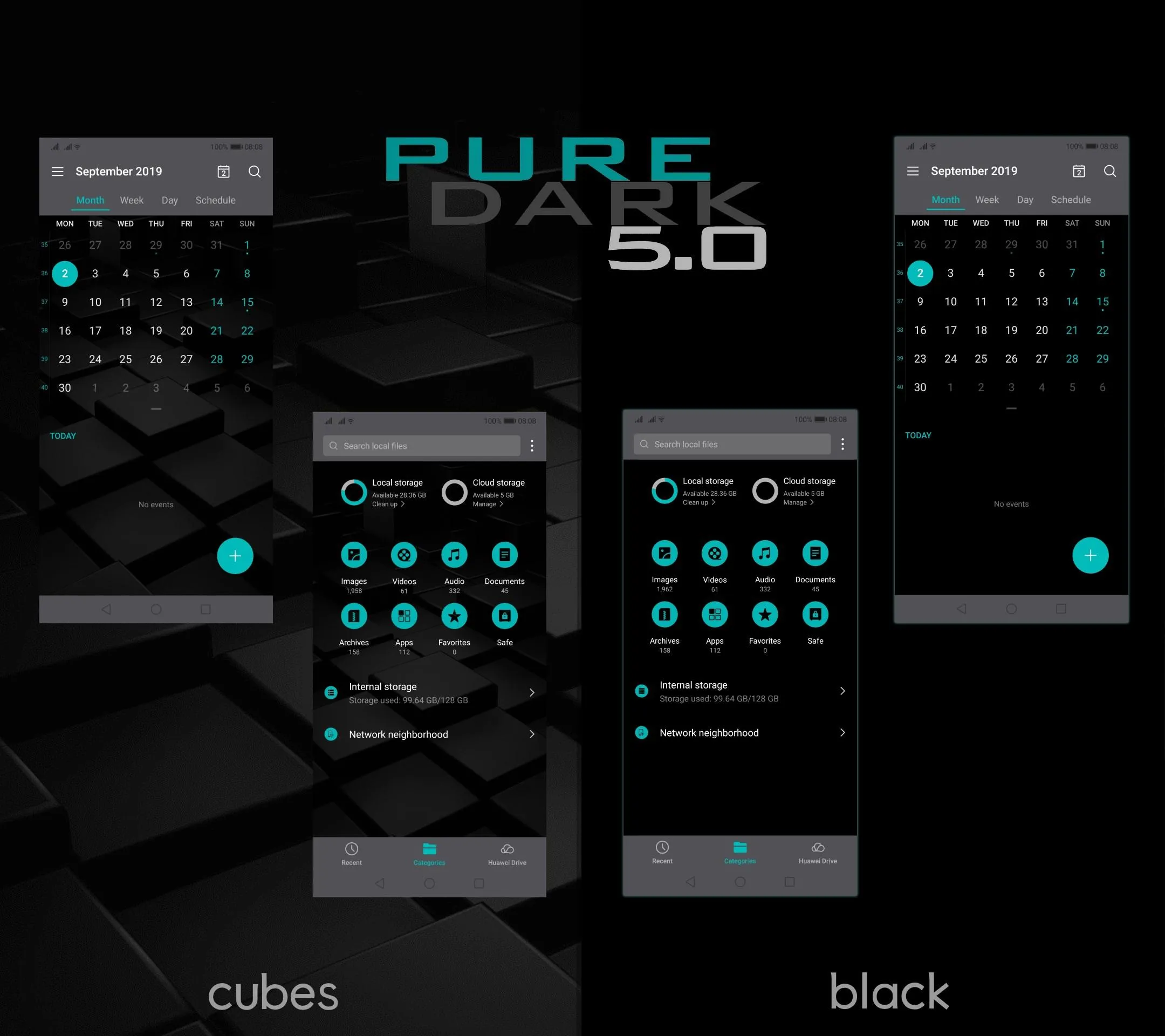 [EMUI 9.1]Pure Dark 5.0 Theme | Indus Appstore | Screenshot