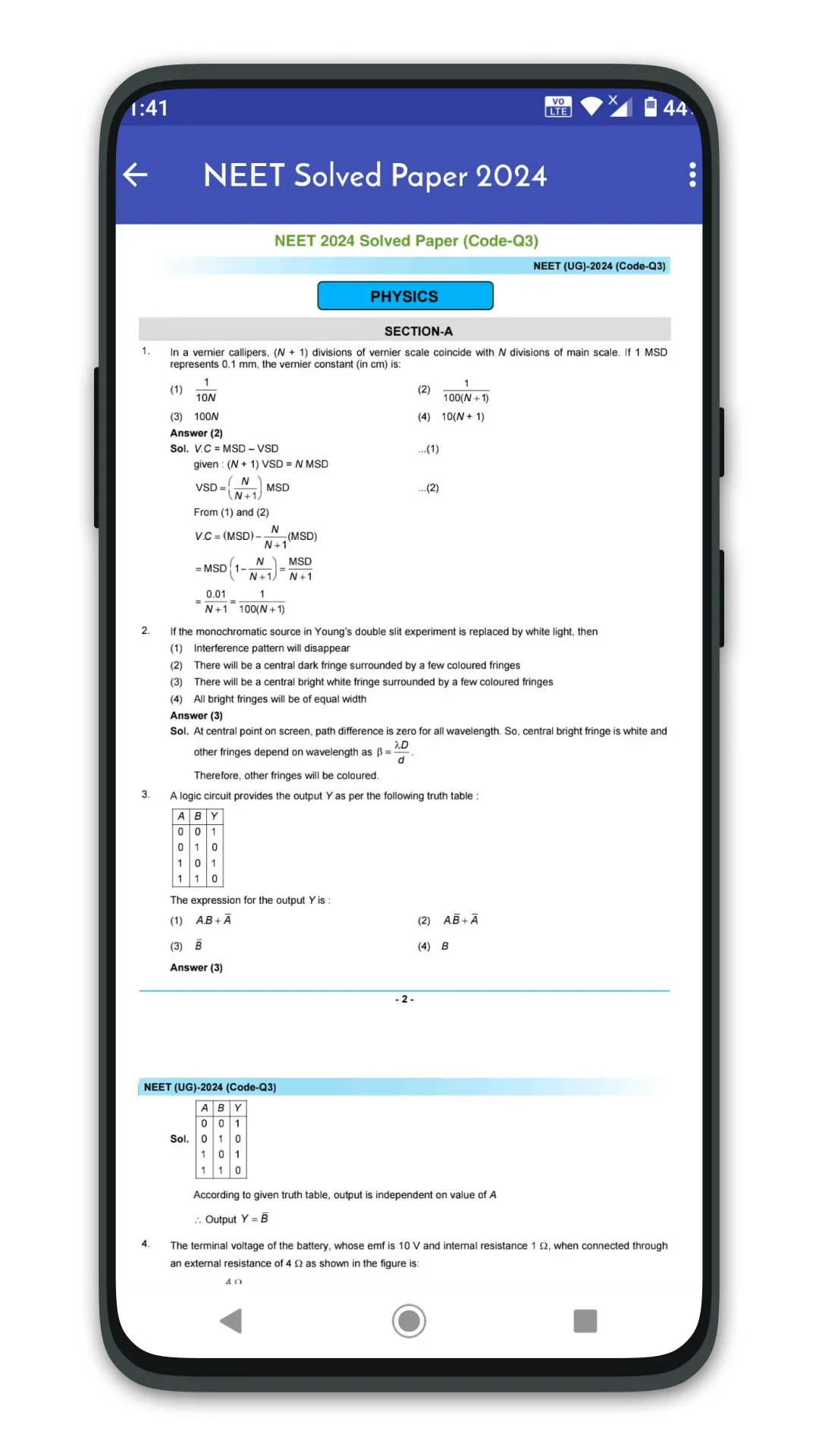 NEET Solved Papers Offline | Indus Appstore | Screenshot