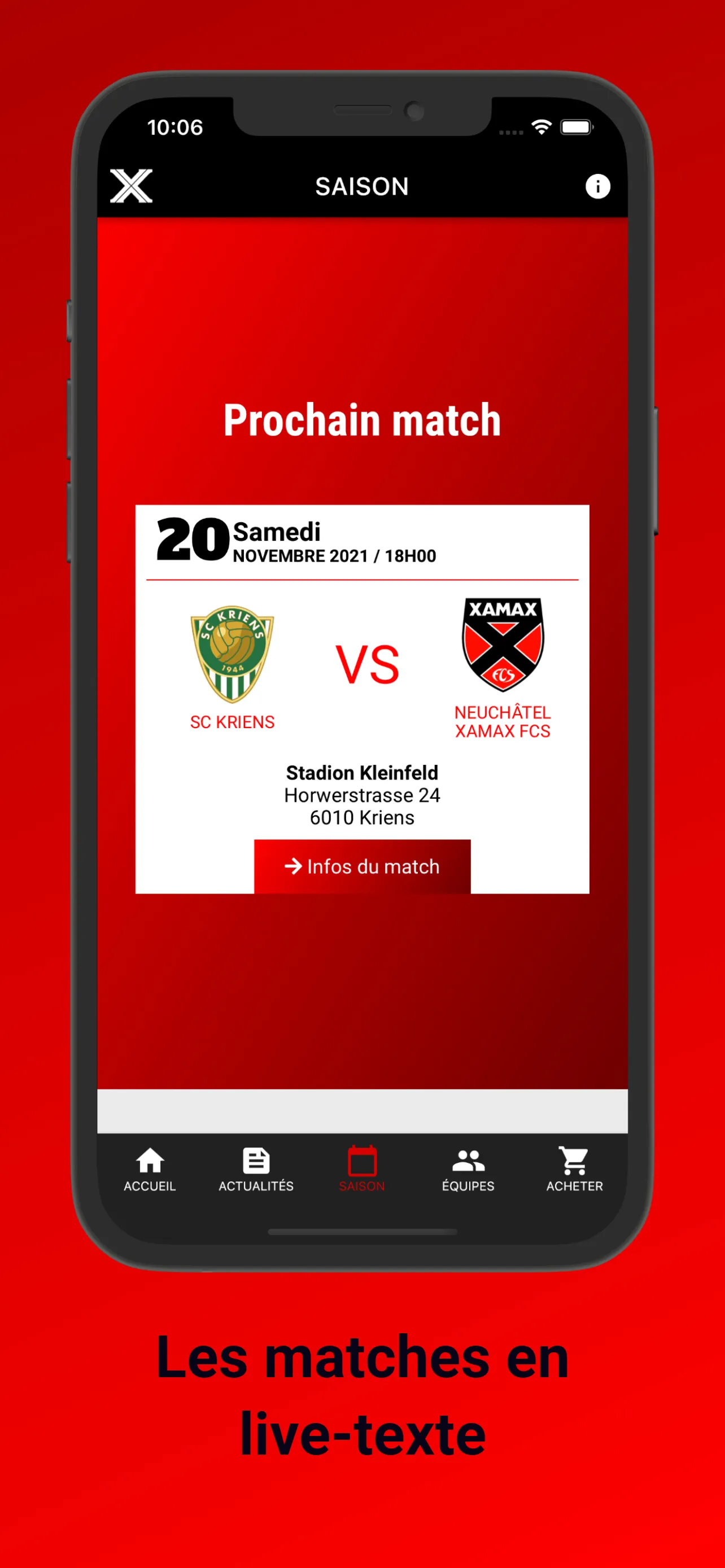 Neuchatel Xamax FCS - OFFICIEL | Indus Appstore | Screenshot