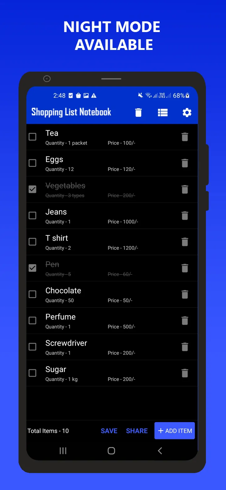 Shopping List Notebook | Indus Appstore | Screenshot