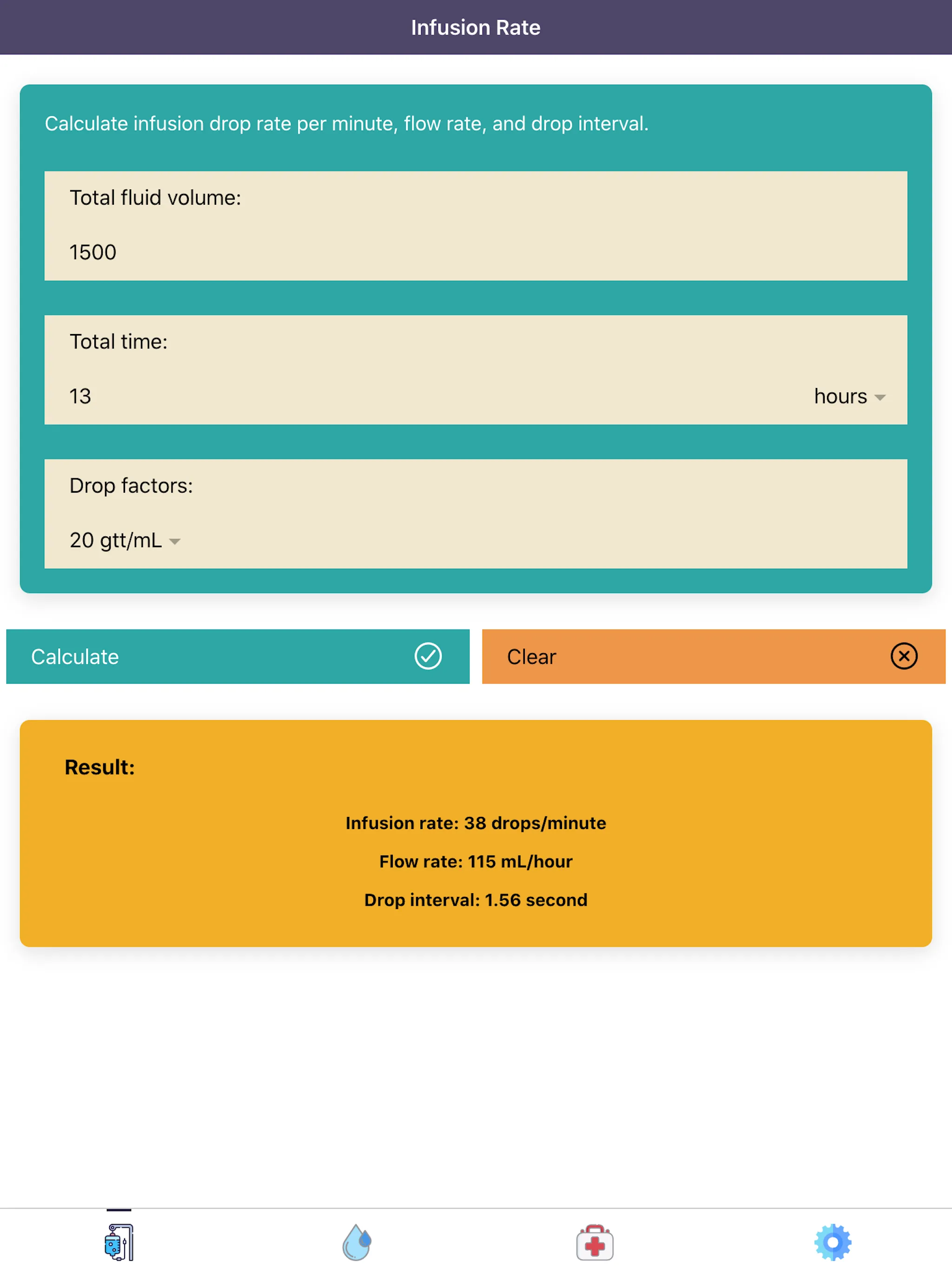 IV Infusion Calculator | Indus Appstore | Screenshot