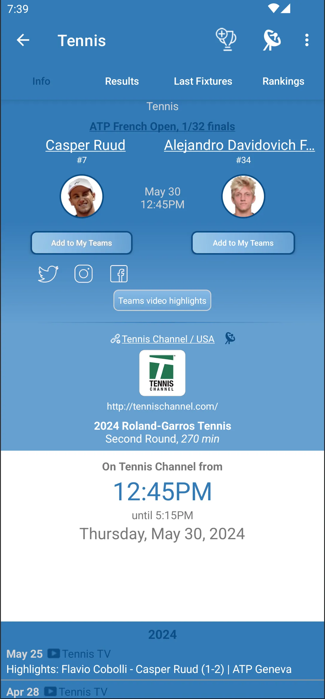 Live Sports TV Listings Guide | Indus Appstore | Screenshot