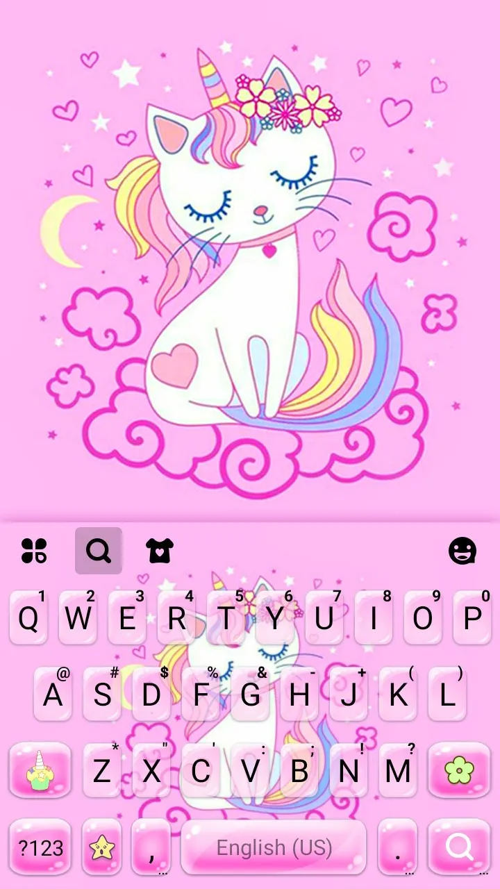 Pink Cat Unicorn Keyboard Back | Indus Appstore | Screenshot