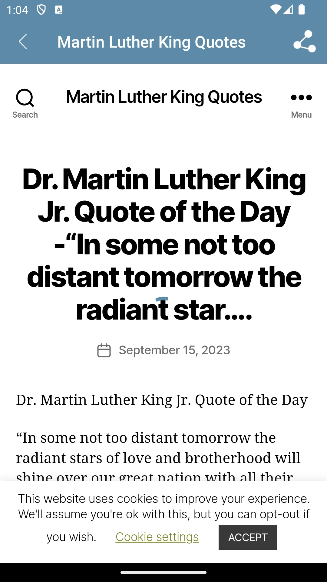 Martin Luther King Quote Daily | Indus Appstore | Screenshot