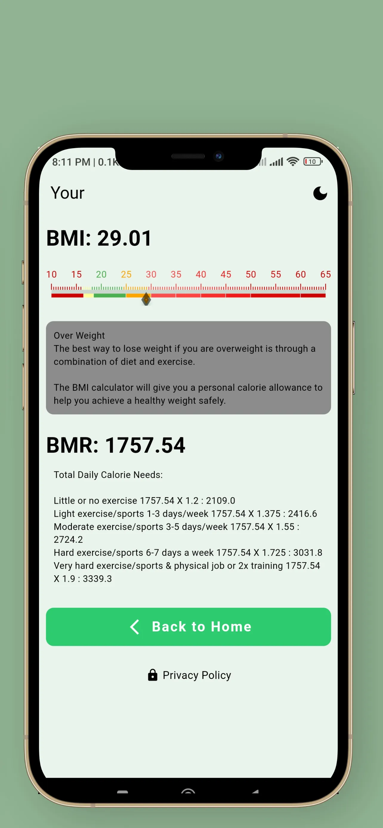 BMI and BMR Calculator | Indus Appstore | Screenshot