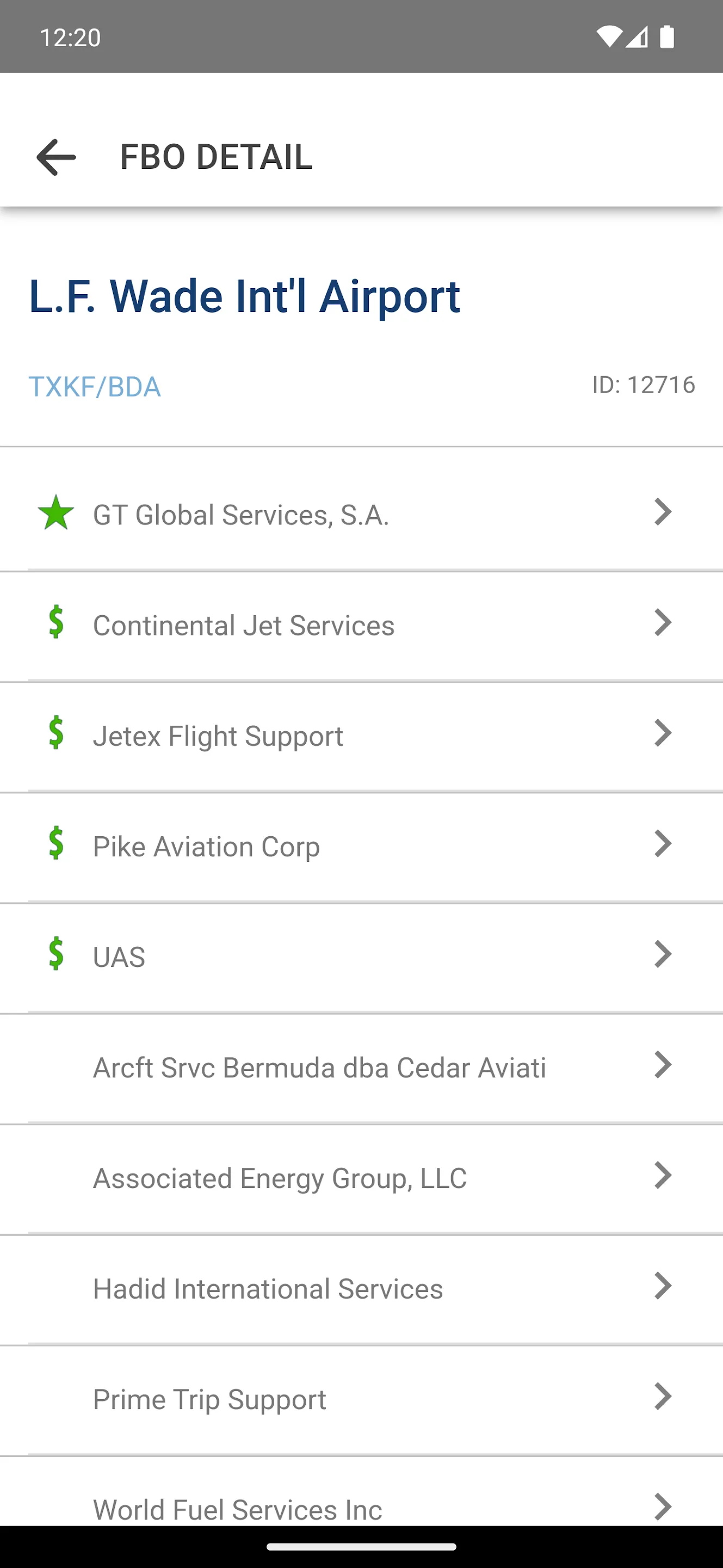 AIR Card® FBO Locator | Indus Appstore | Screenshot