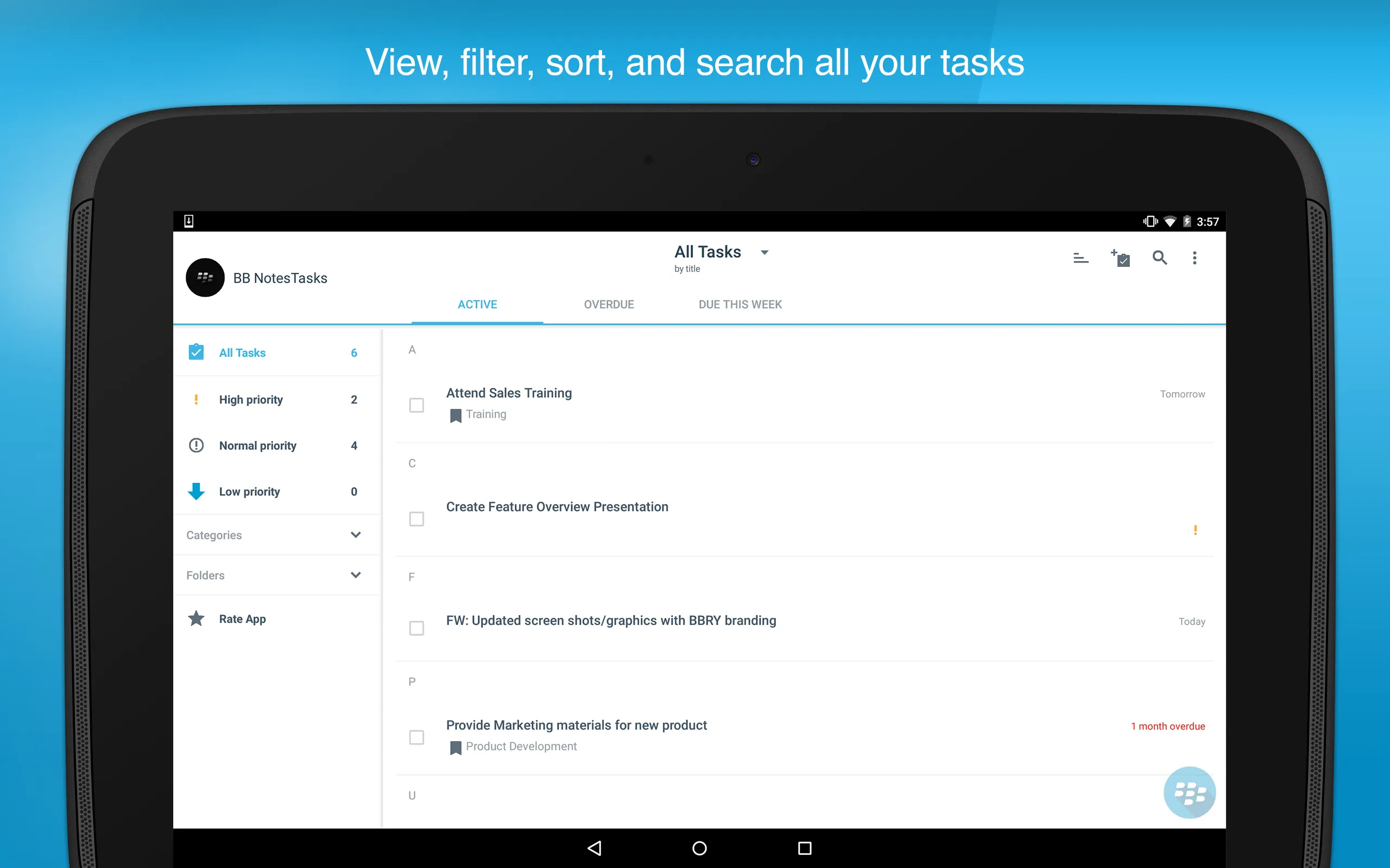 BlackBerry Tasks | Indus Appstore | Screenshot