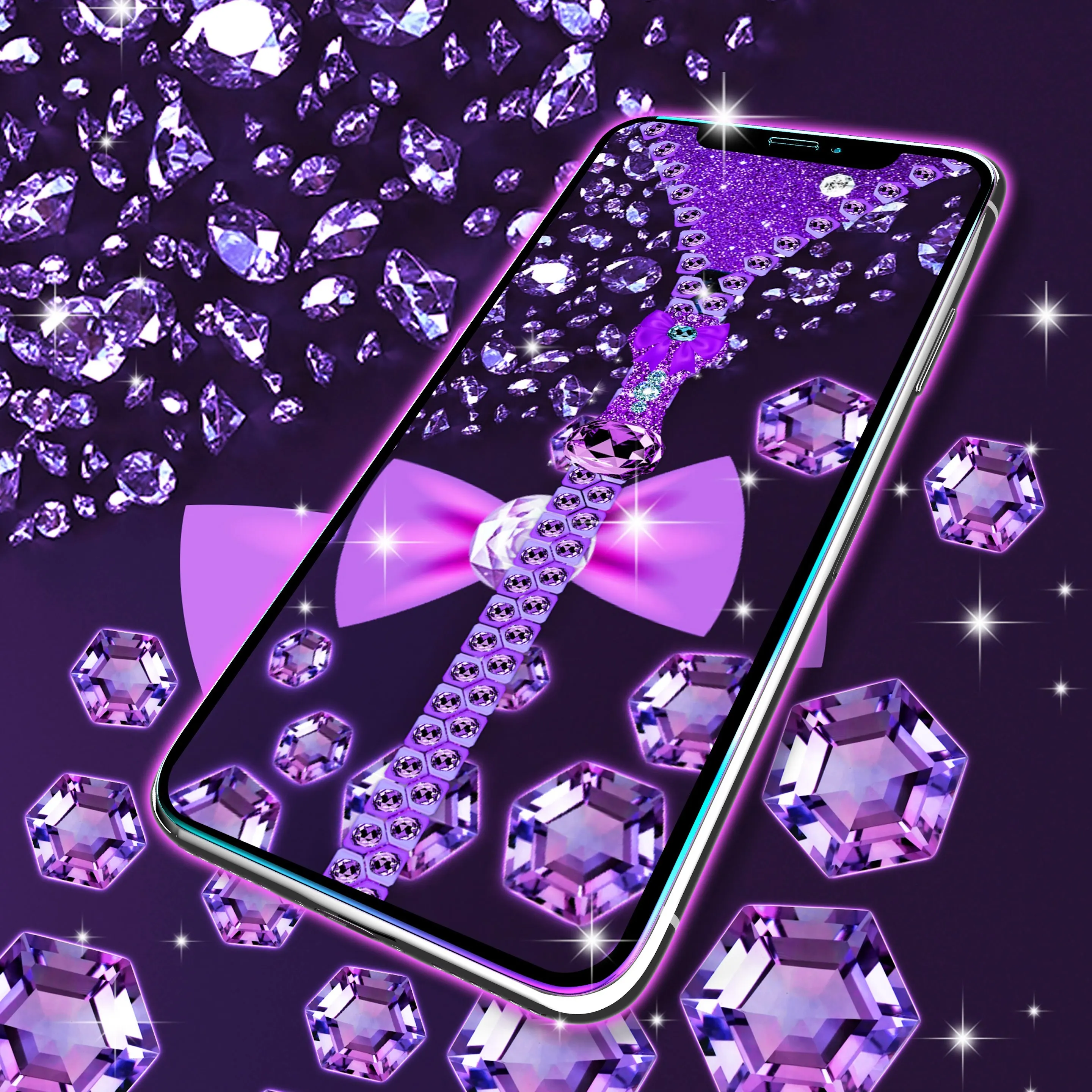 Purple diamond lock screen | Indus Appstore | Screenshot