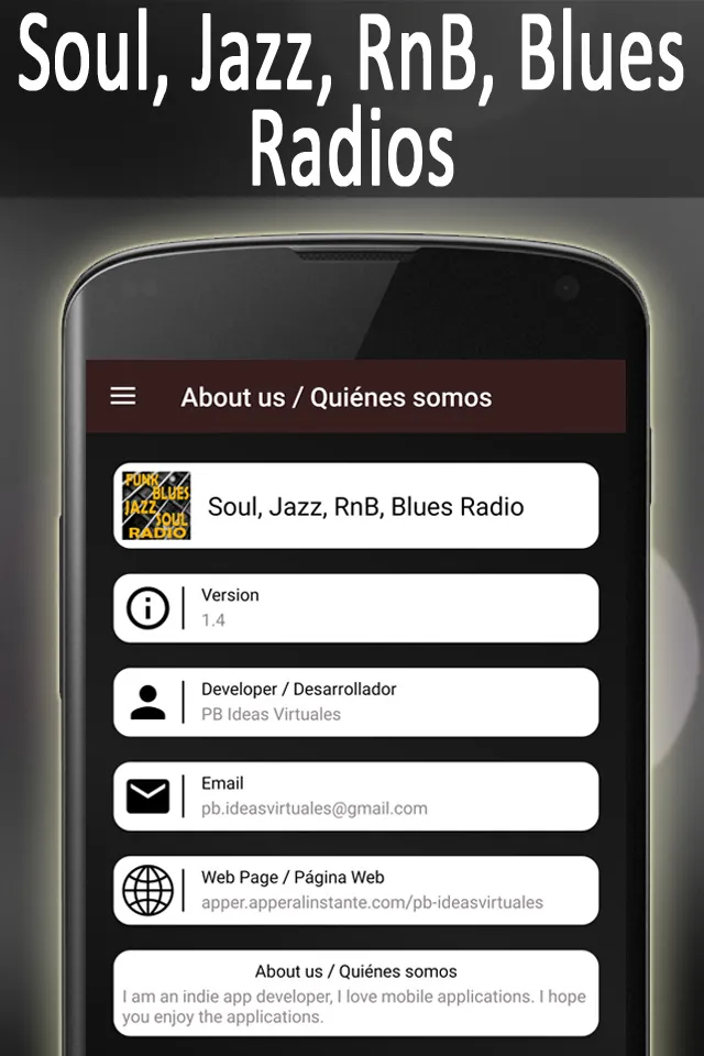 Blues Jazz Funk Soul R&B Radio | Indus Appstore | Screenshot