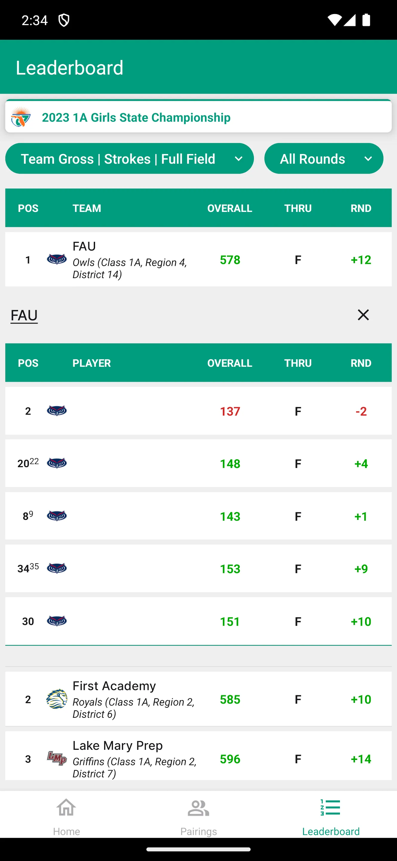 FHSAA GOLF | Indus Appstore | Screenshot