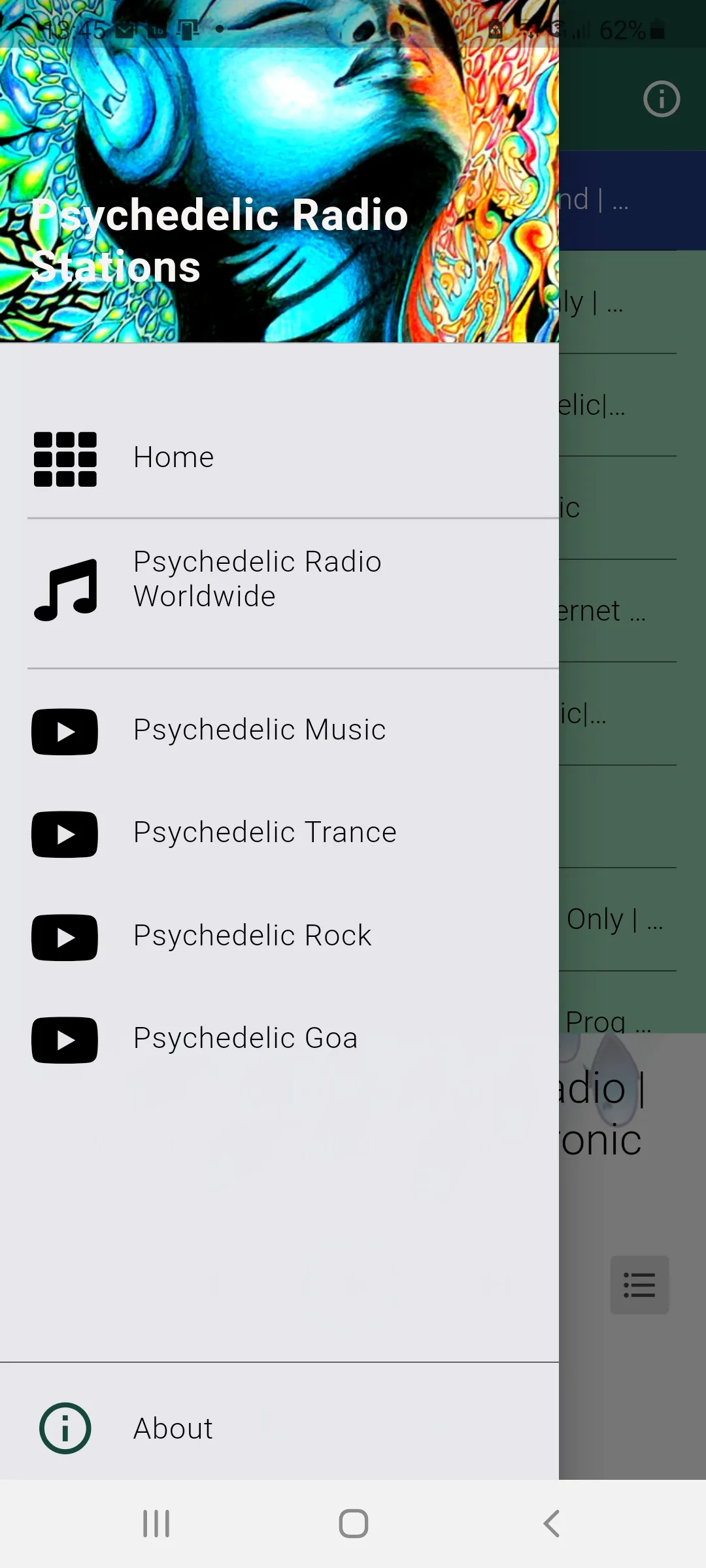 Psychedelic Radio Stations | Indus Appstore | Screenshot