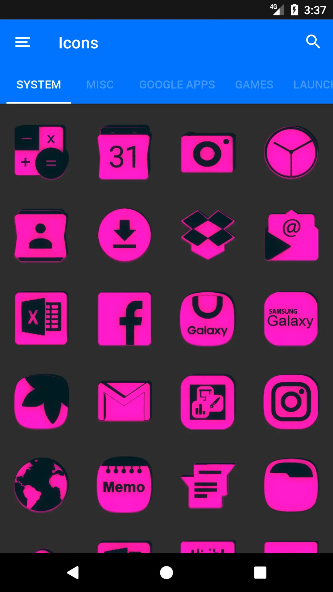 Pink and Black Icon Pack | Indus Appstore | Screenshot