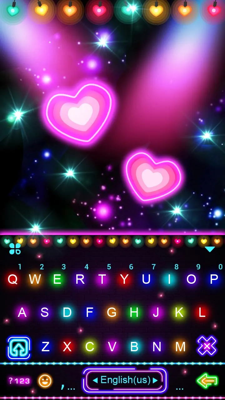 Neon Lights Love Keyboard Back | Indus Appstore | Screenshot