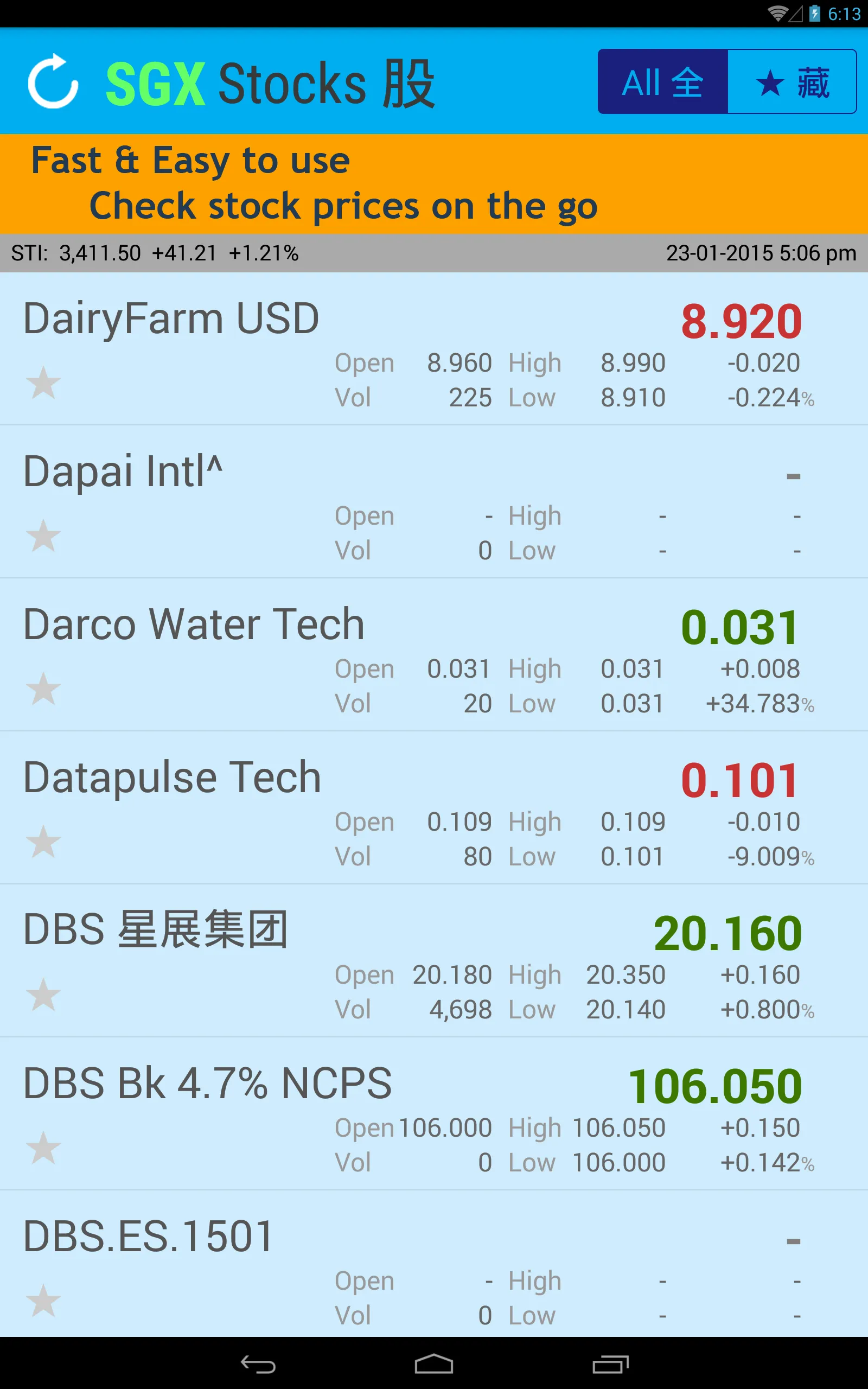 SGX Stocks 股 | Indus Appstore | Screenshot