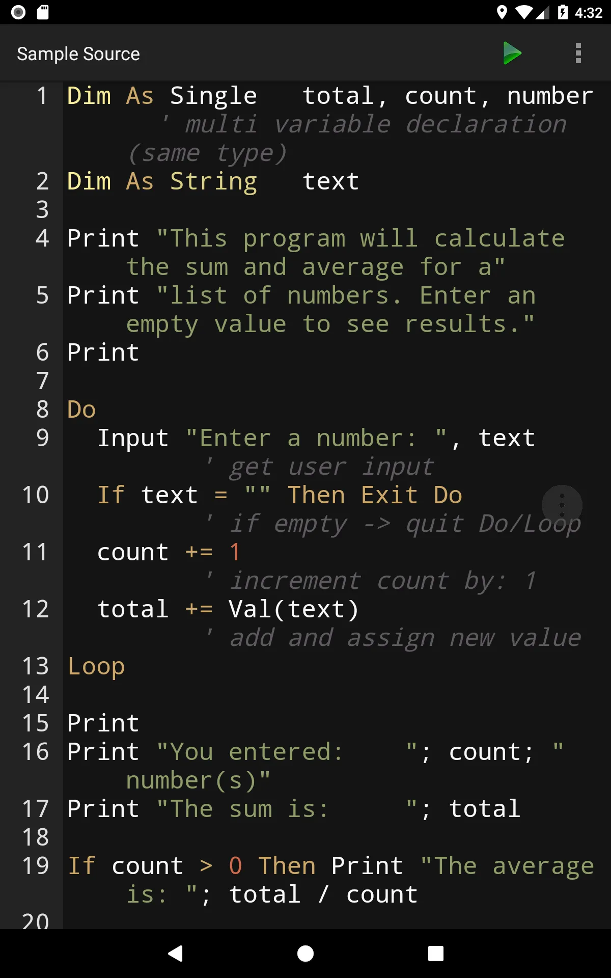 BASIC Programming Compiler | Indus Appstore | Screenshot