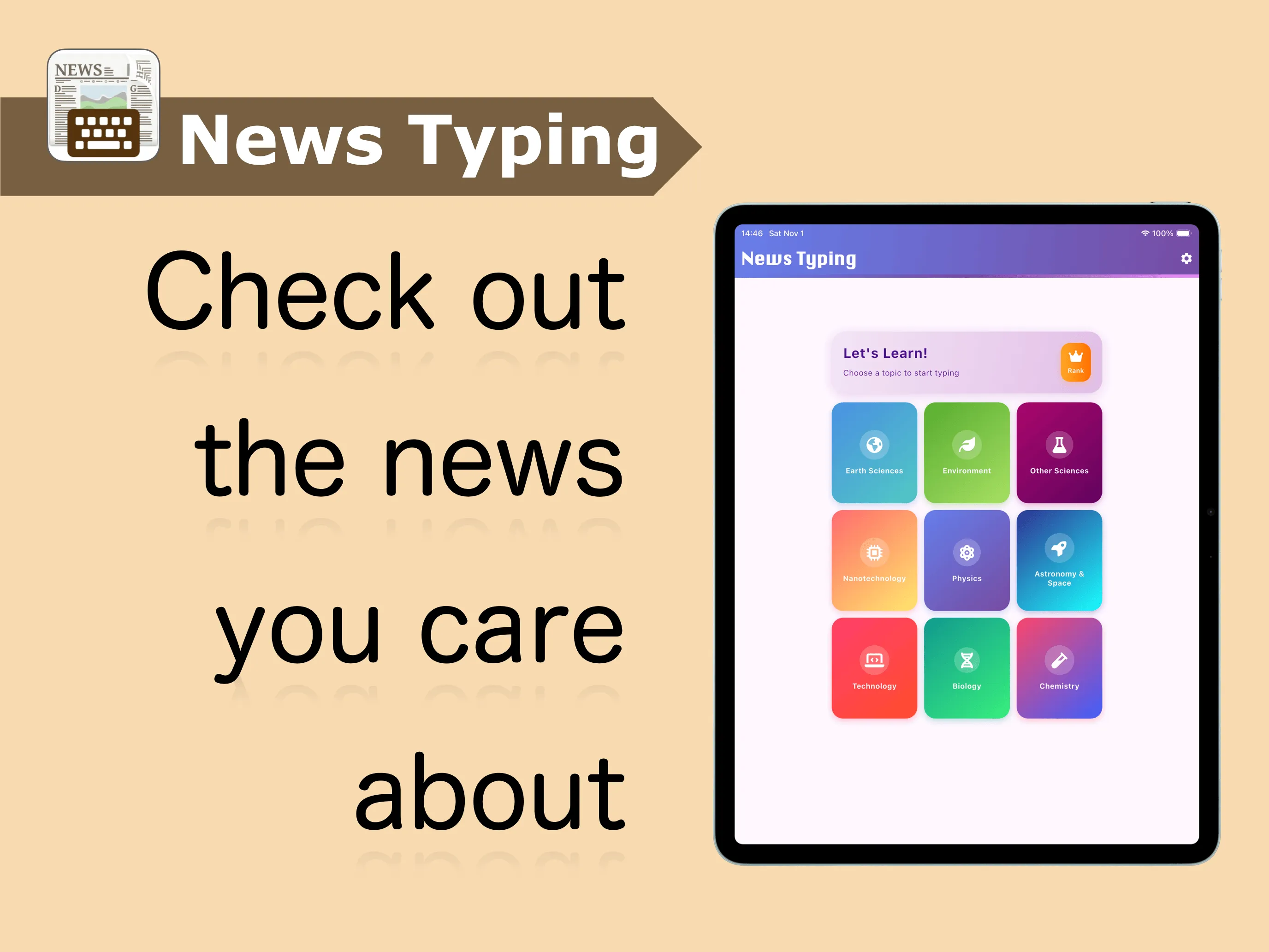 Typing Practice: English News | Indus Appstore | Screenshot