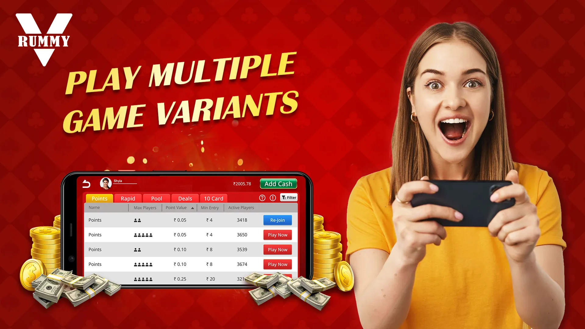 Vrummy : Real Cash Rummy | Indus Appstore | Screenshot