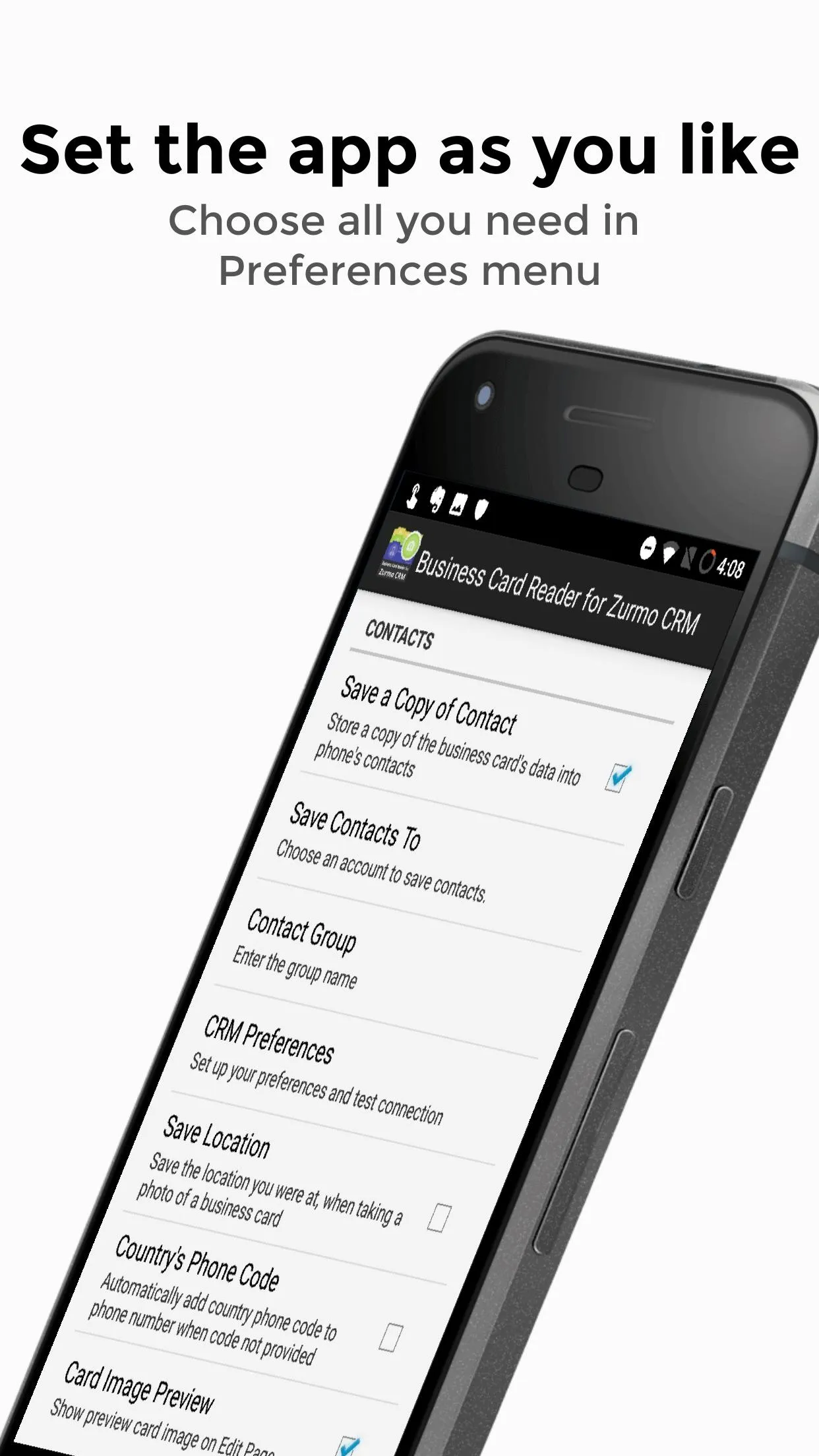 Business Card Reader for Zurmo | Indus Appstore | Screenshot