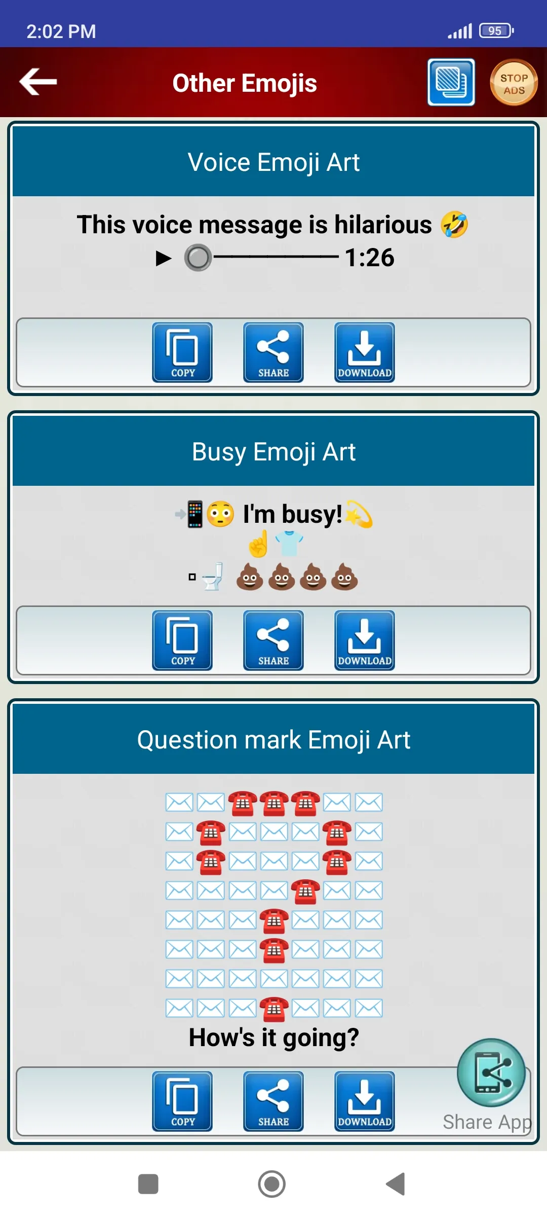 Share Cool Emoji Arts Designs | Indus Appstore | Screenshot