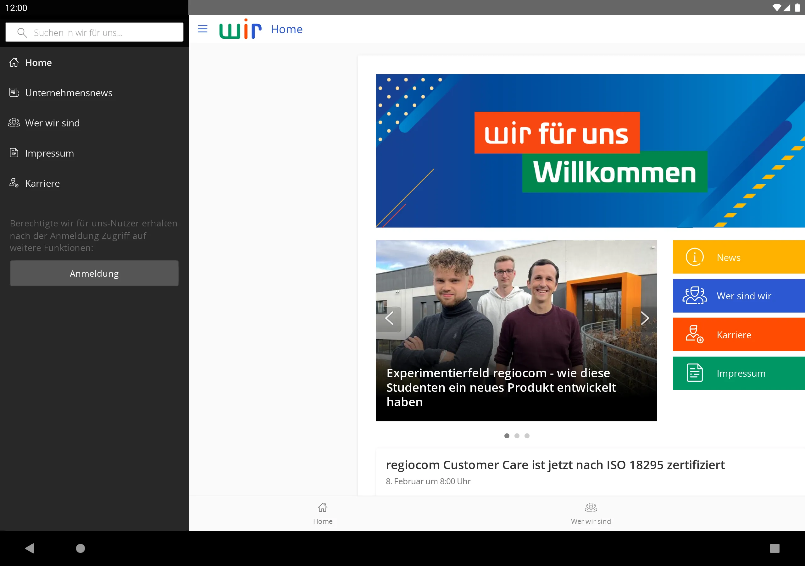 wir für uns | Indus Appstore | Screenshot