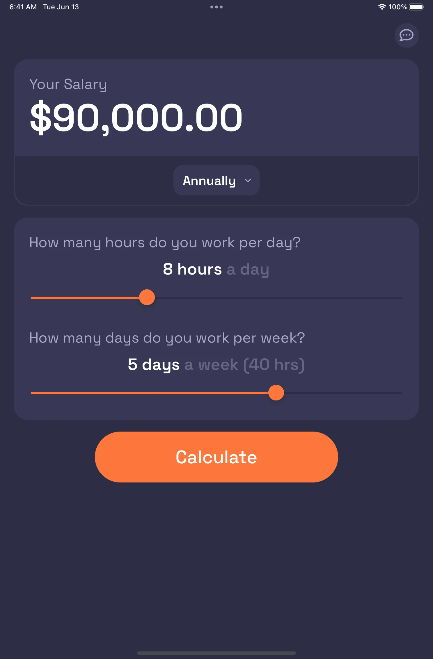 Salary to Hourly Calculator | Indus Appstore | Screenshot