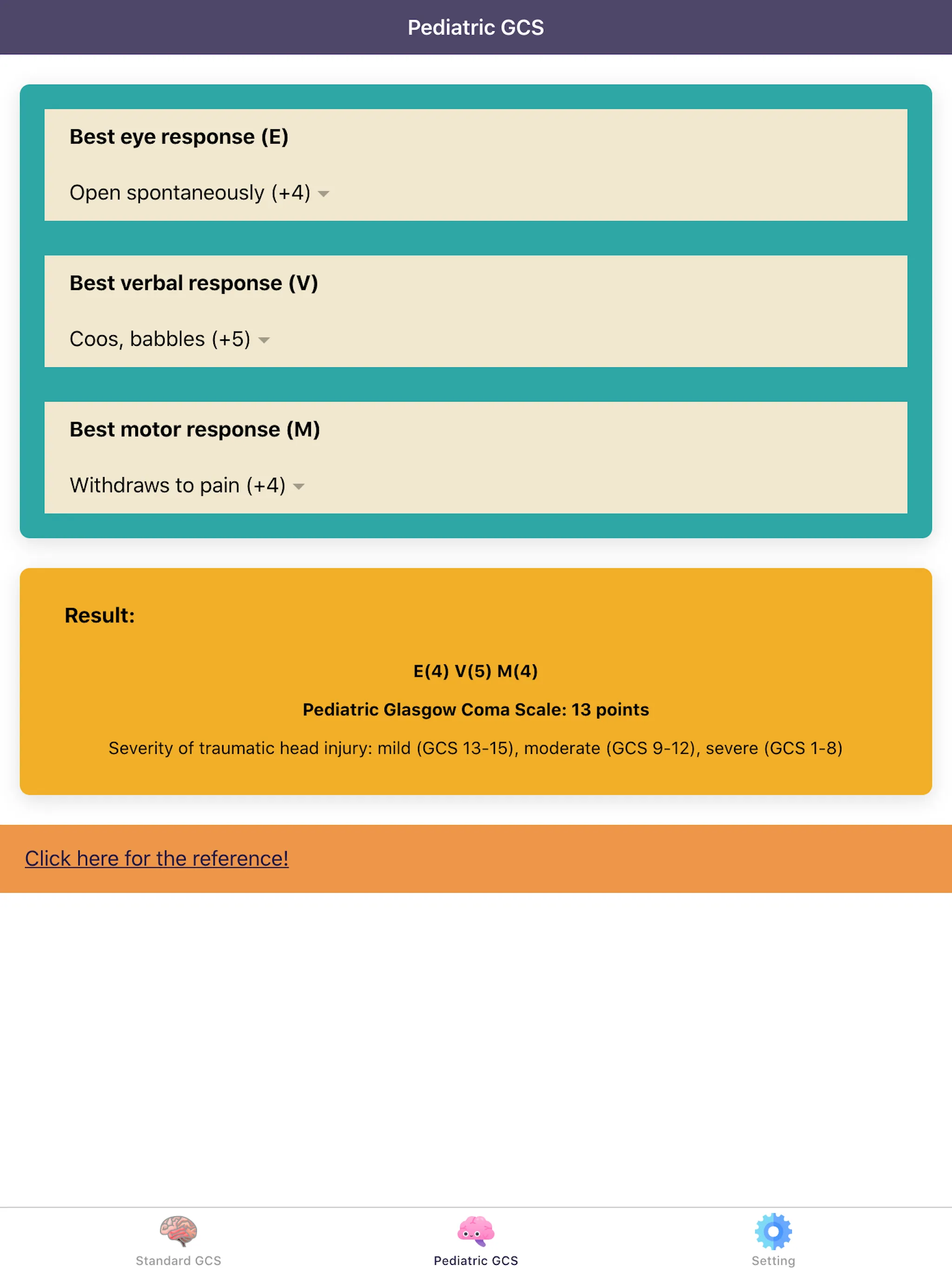 Glasgow Coma Scale (GCS) Score | Indus Appstore | Screenshot