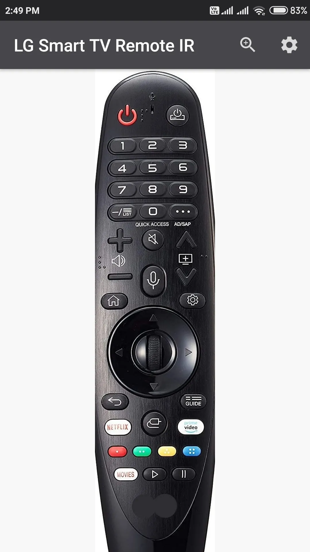 LG Smart TV Remote IR | Indus Appstore | Screenshot
