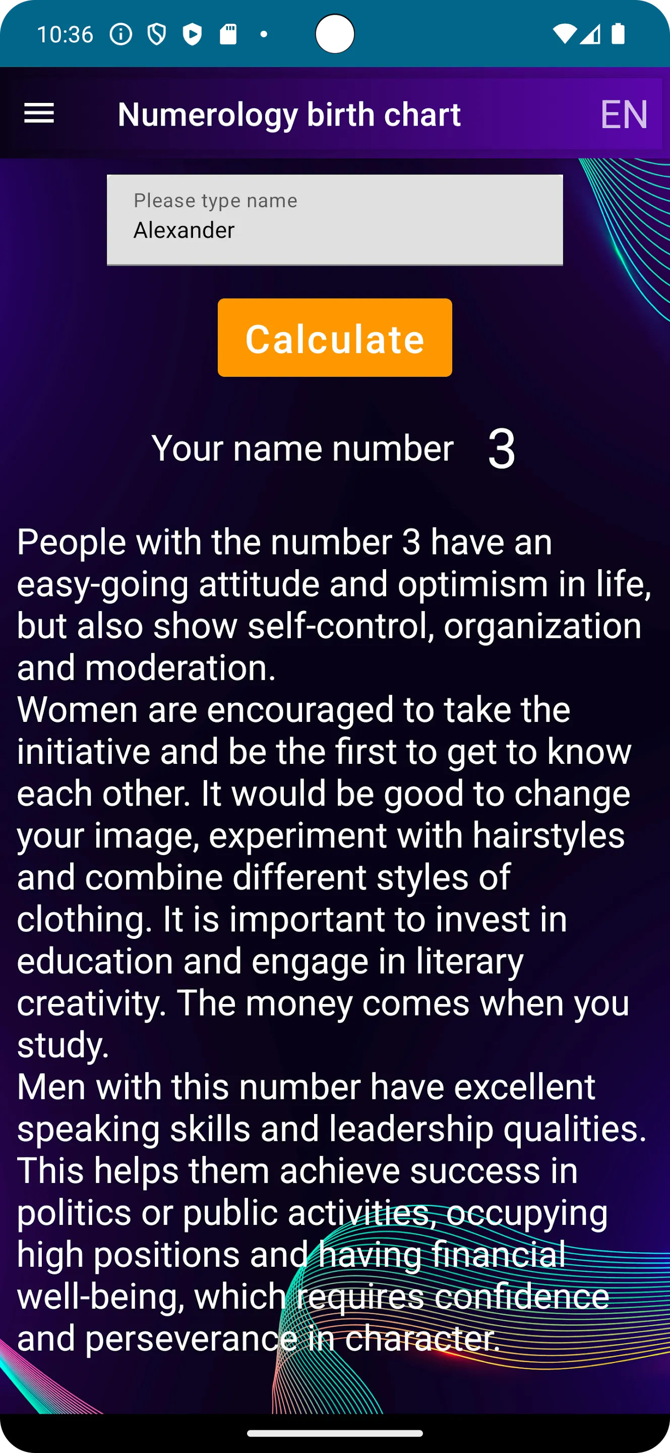 Numerology birth chart | Indus Appstore | Screenshot