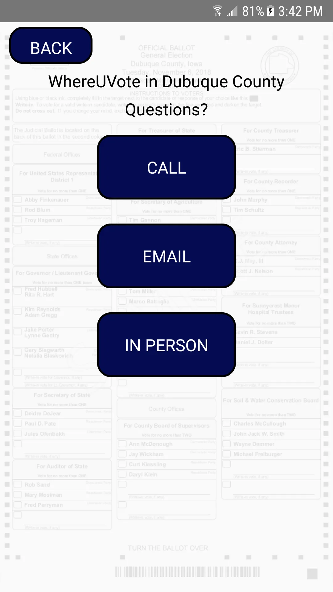 WhereUVote IA - Dubuque County | Indus Appstore | Screenshot
