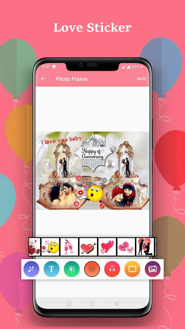 Anniversary Cake Photo Frame | Indus Appstore | Screenshot