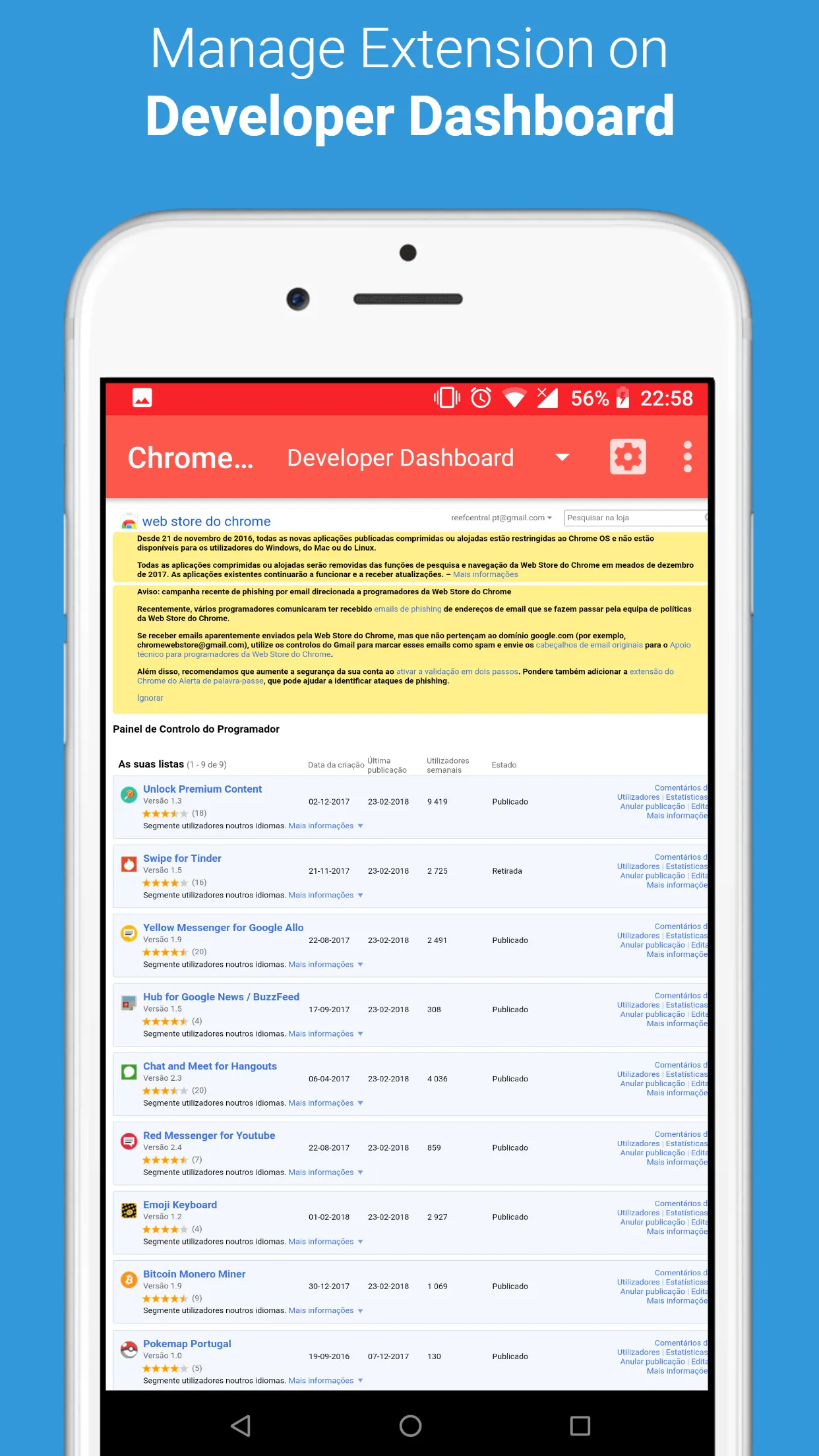 Developer Dashboard for Chrome | Indus Appstore | Screenshot