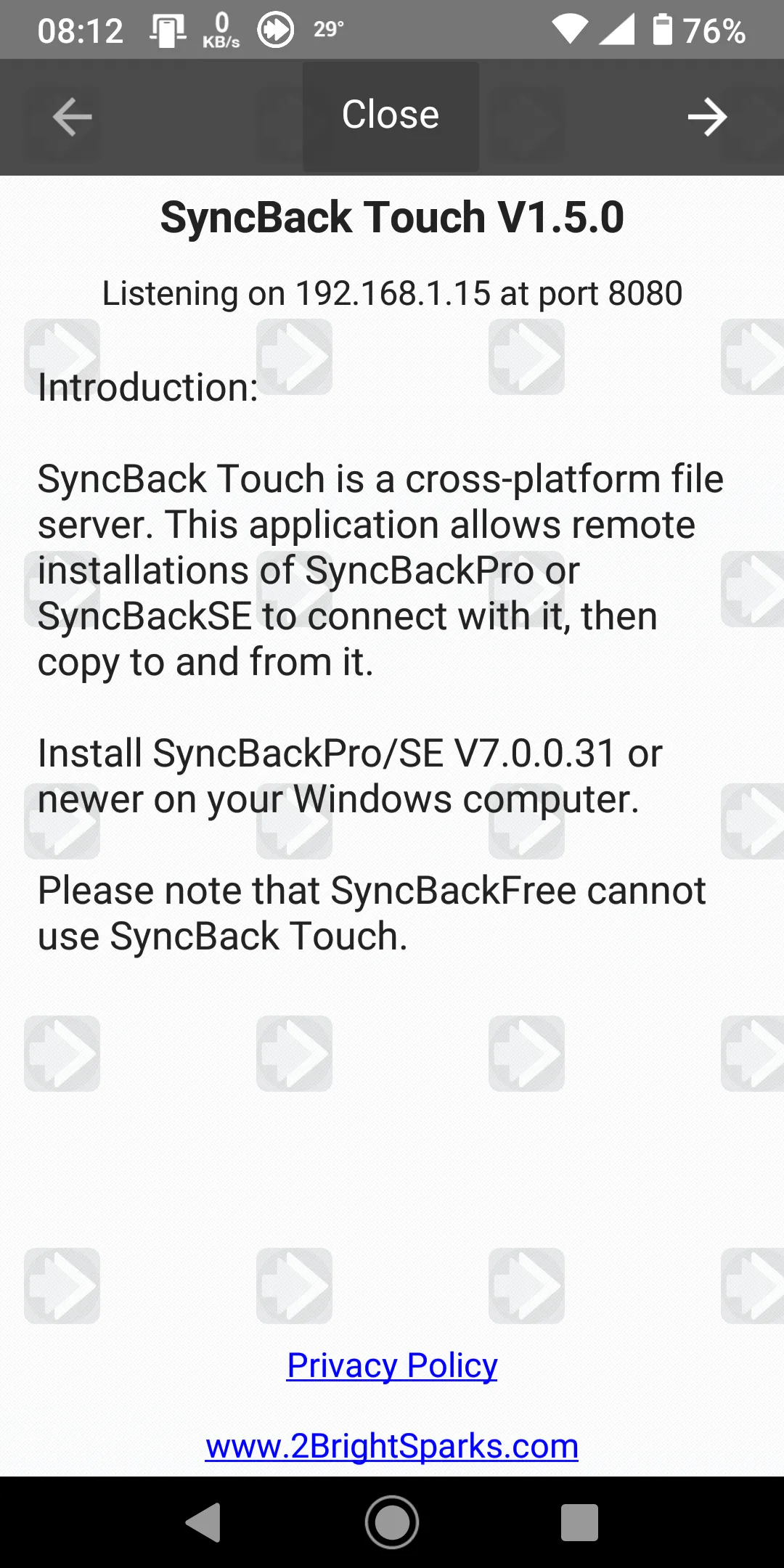 SyncBack Touch | Indus Appstore | Screenshot