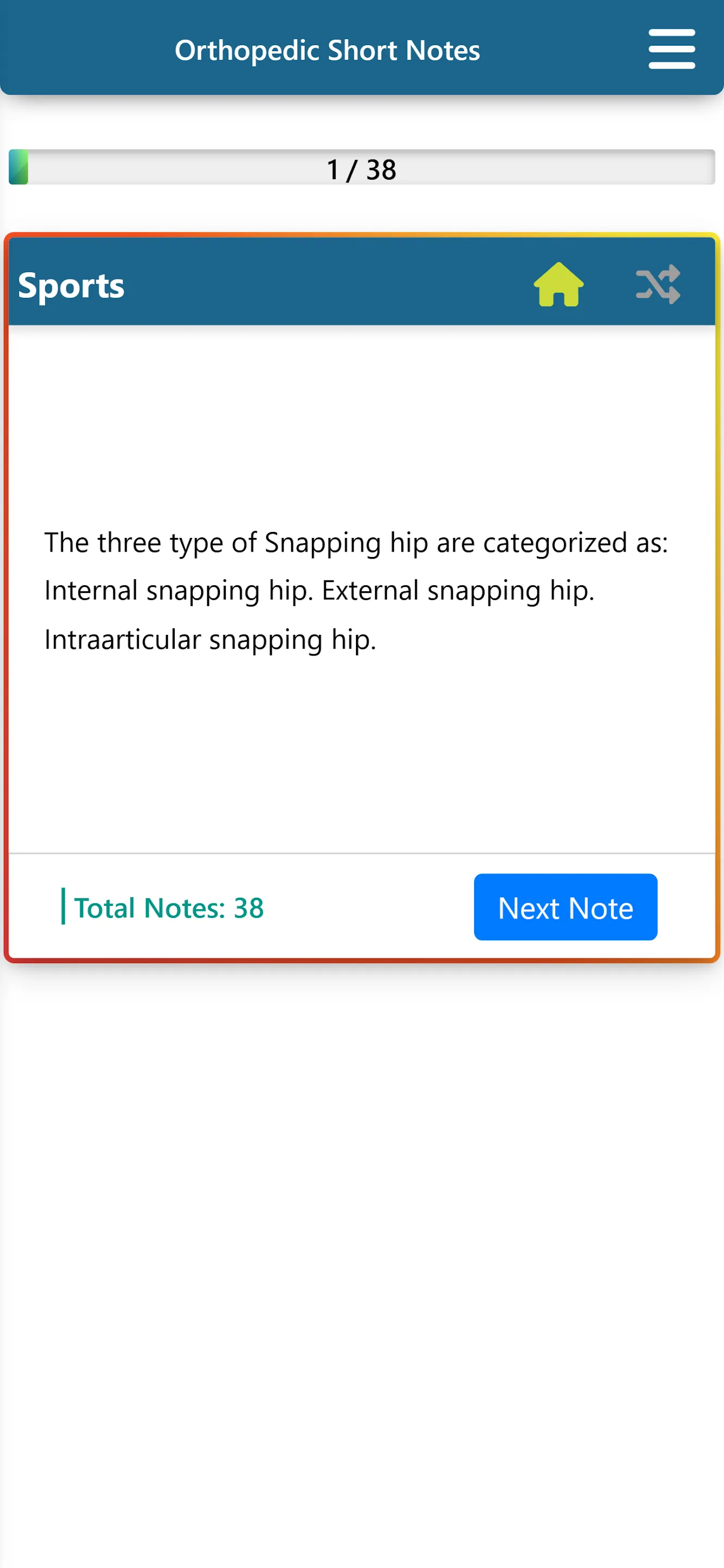 Orthopedic Notes Review | Indus Appstore | Screenshot