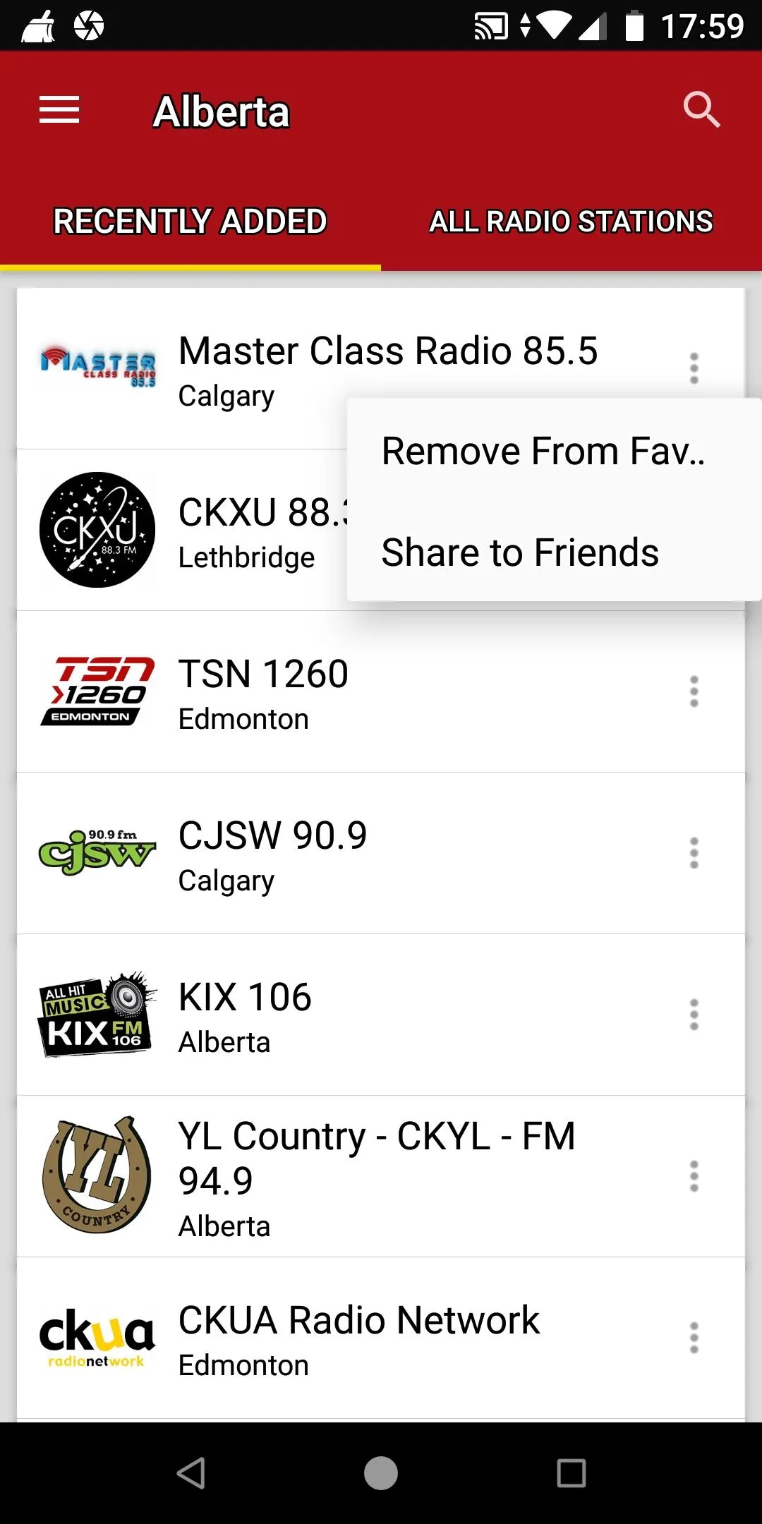 Alberta Radio Stations | Indus Appstore | Screenshot