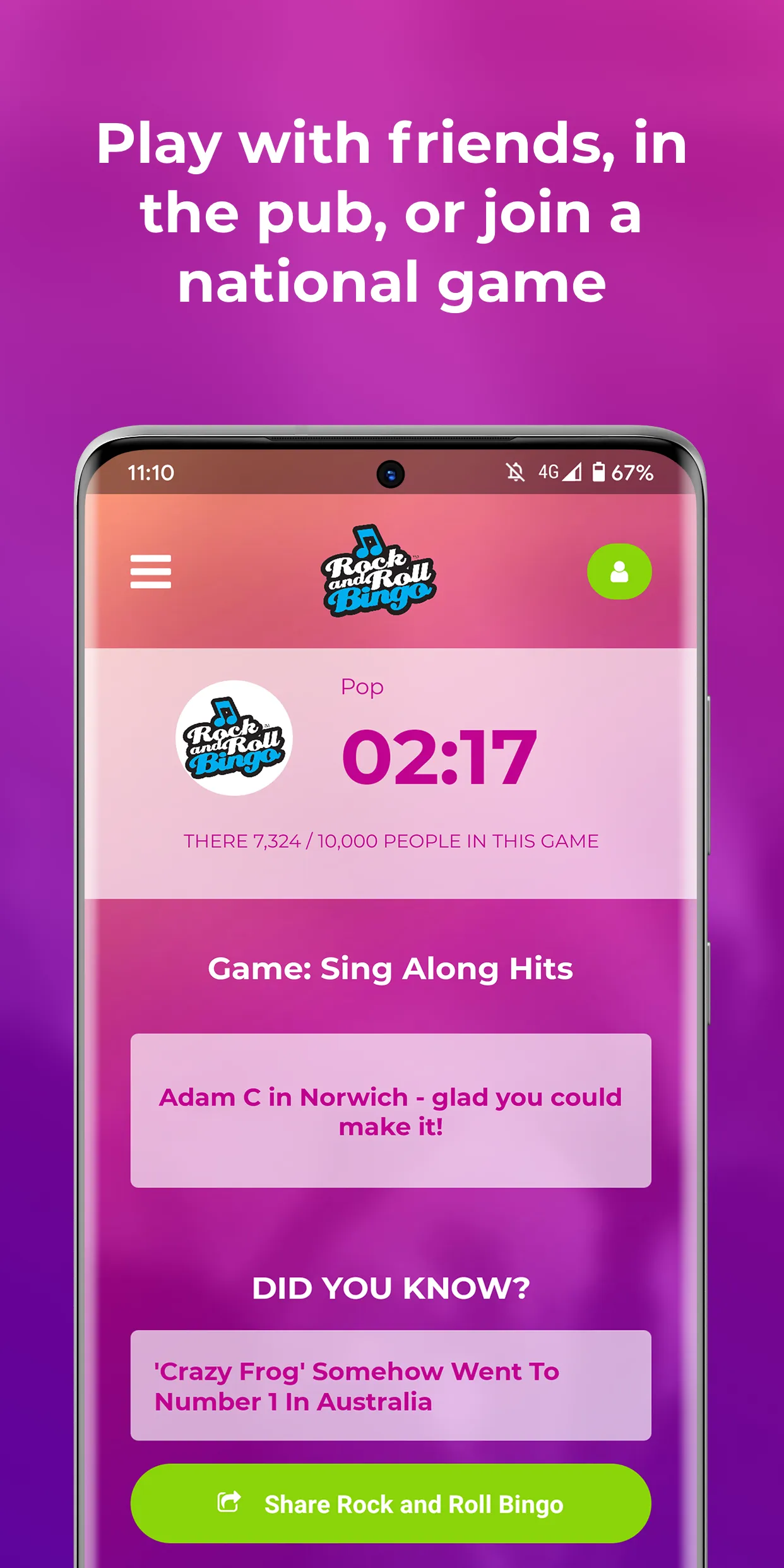 Rock and Roll Bingo Music Quiz | Indus Appstore | Screenshot