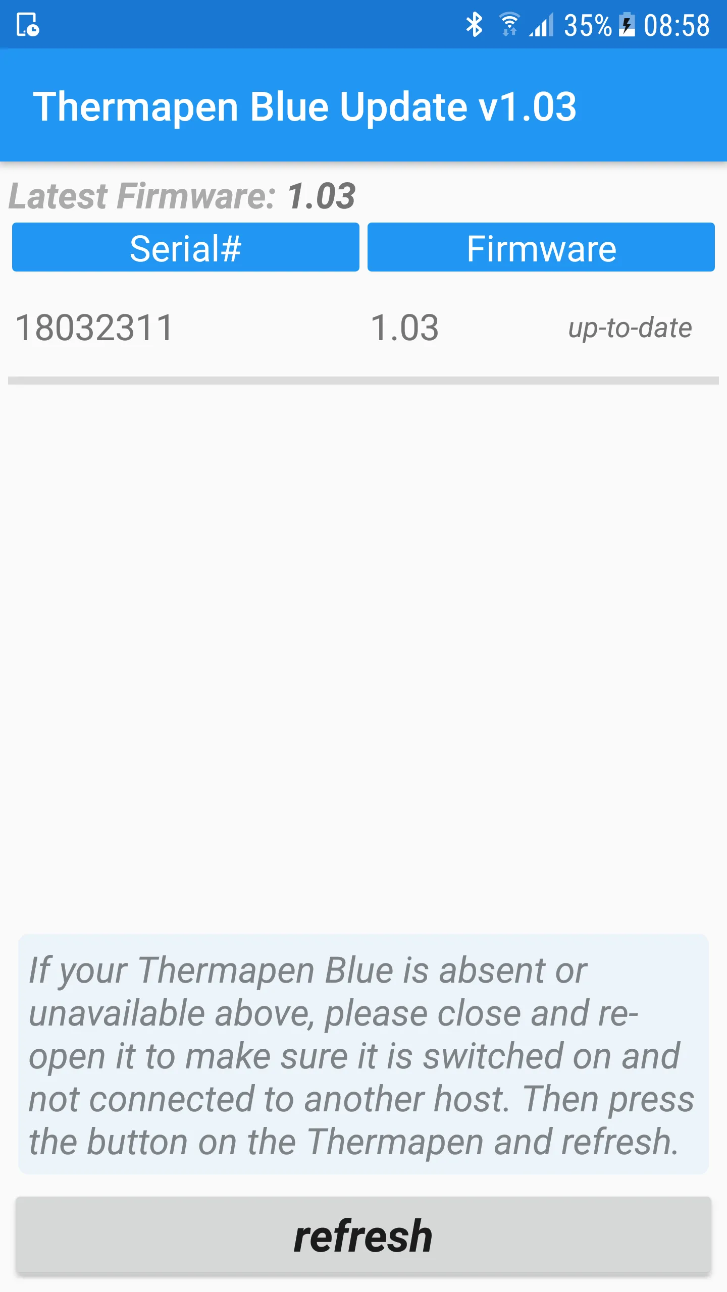 Thermapen Blue Update | Indus Appstore | Screenshot