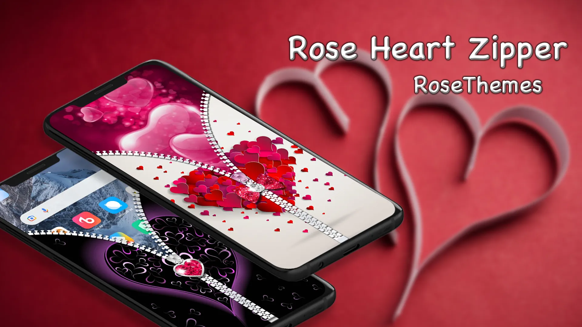 Rose Heart Lock Screen Zipper | Indus Appstore | Screenshot