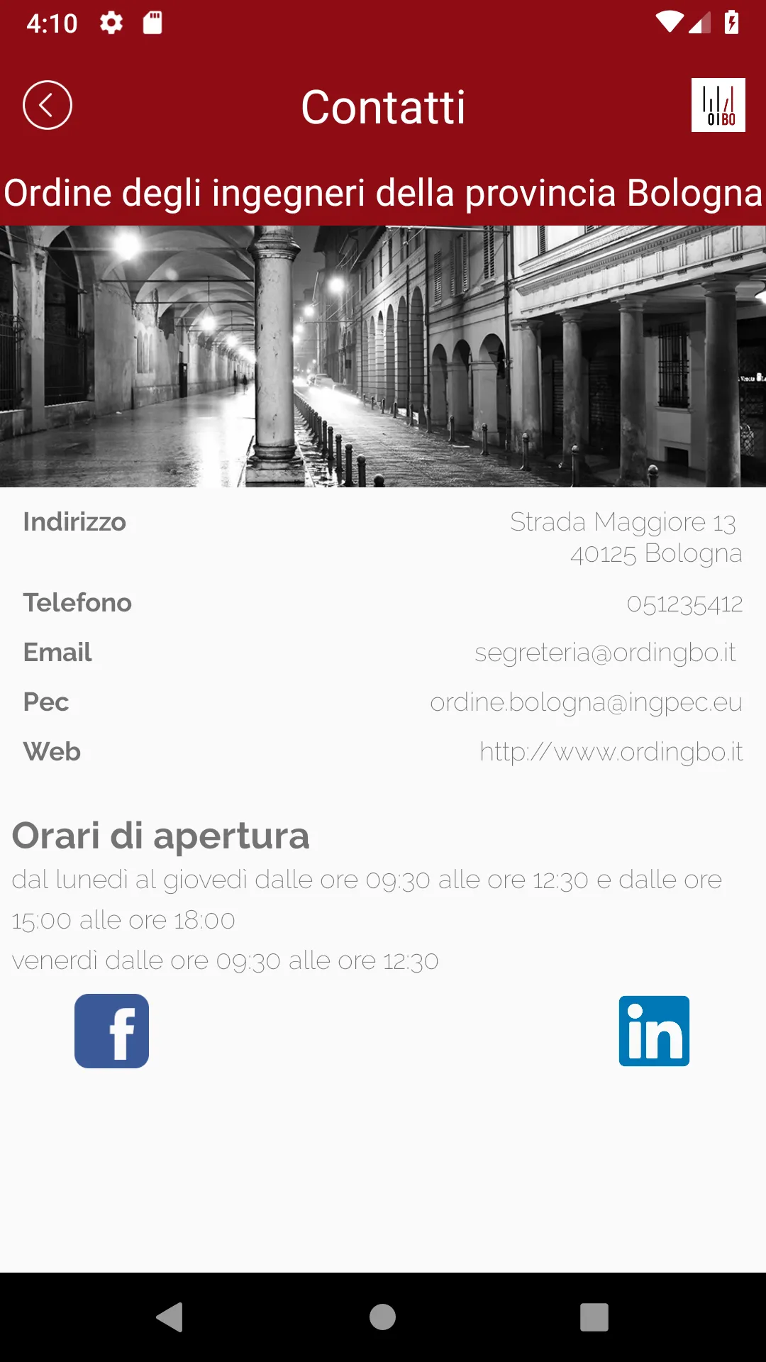 Ordine Ingegneri Bologna | Indus Appstore | Screenshot