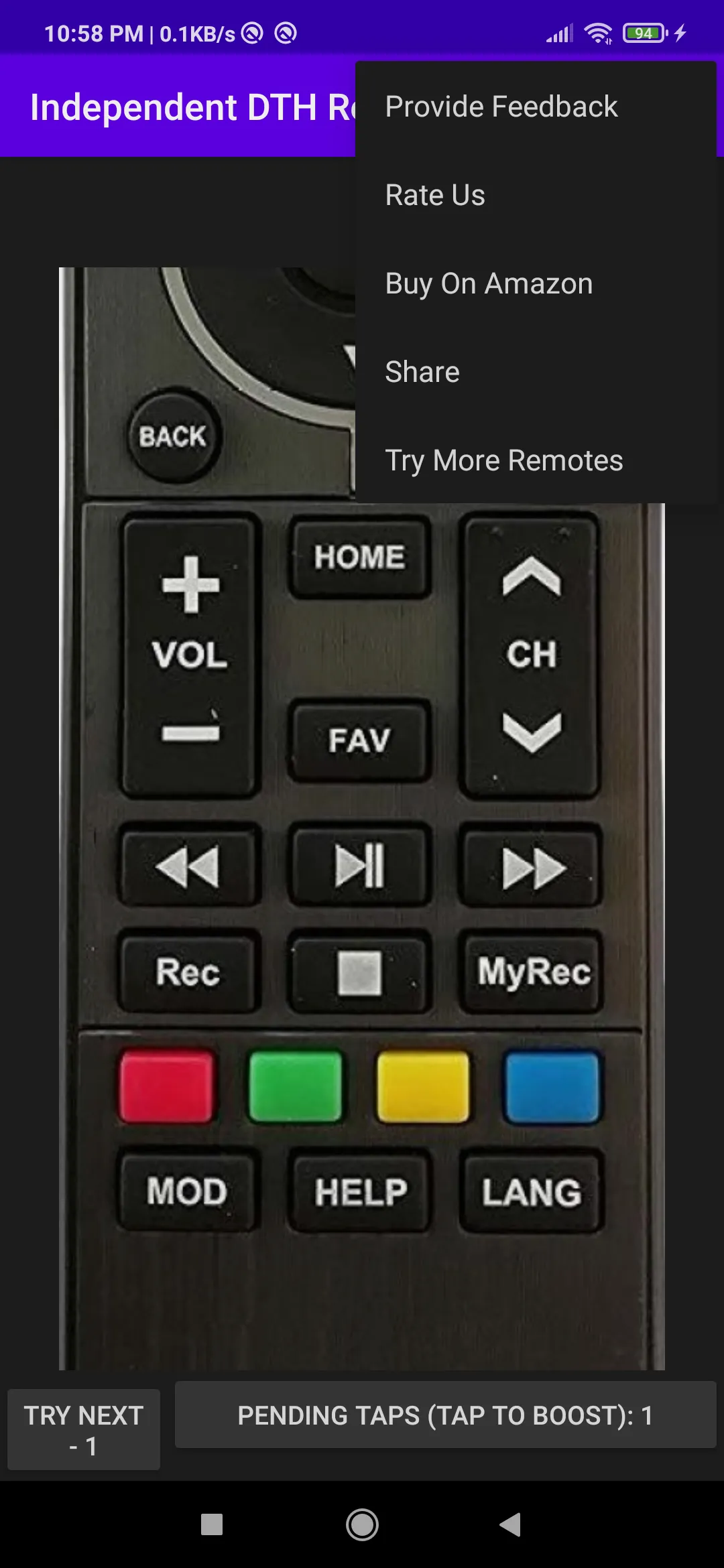 Independent DTH Remote | Indus Appstore | Screenshot