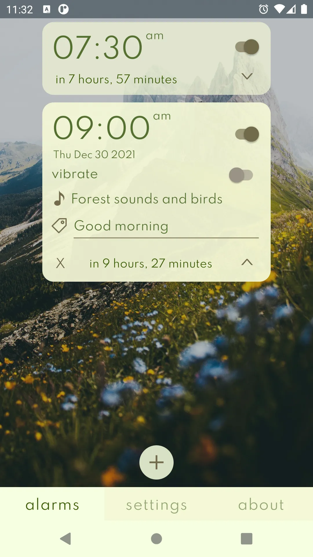 Nature sounds alarm clock | Indus Appstore | Screenshot