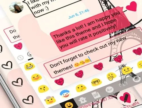 SMS Messages Paris Pink Theme | Indus Appstore | Screenshot