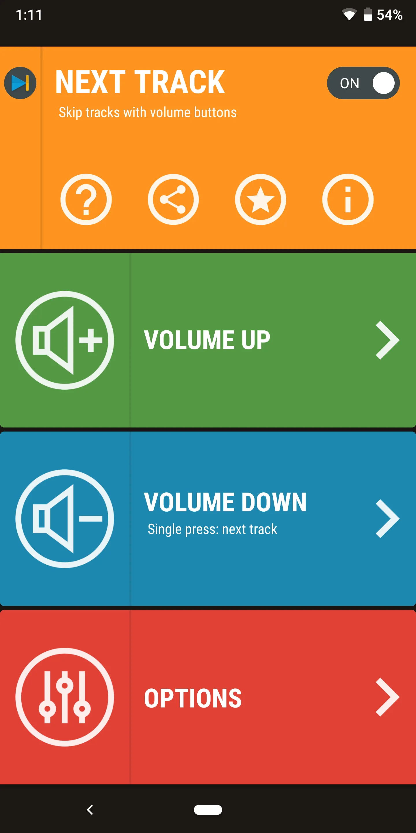 Next Track: Volume button skip | Indus Appstore | Screenshot