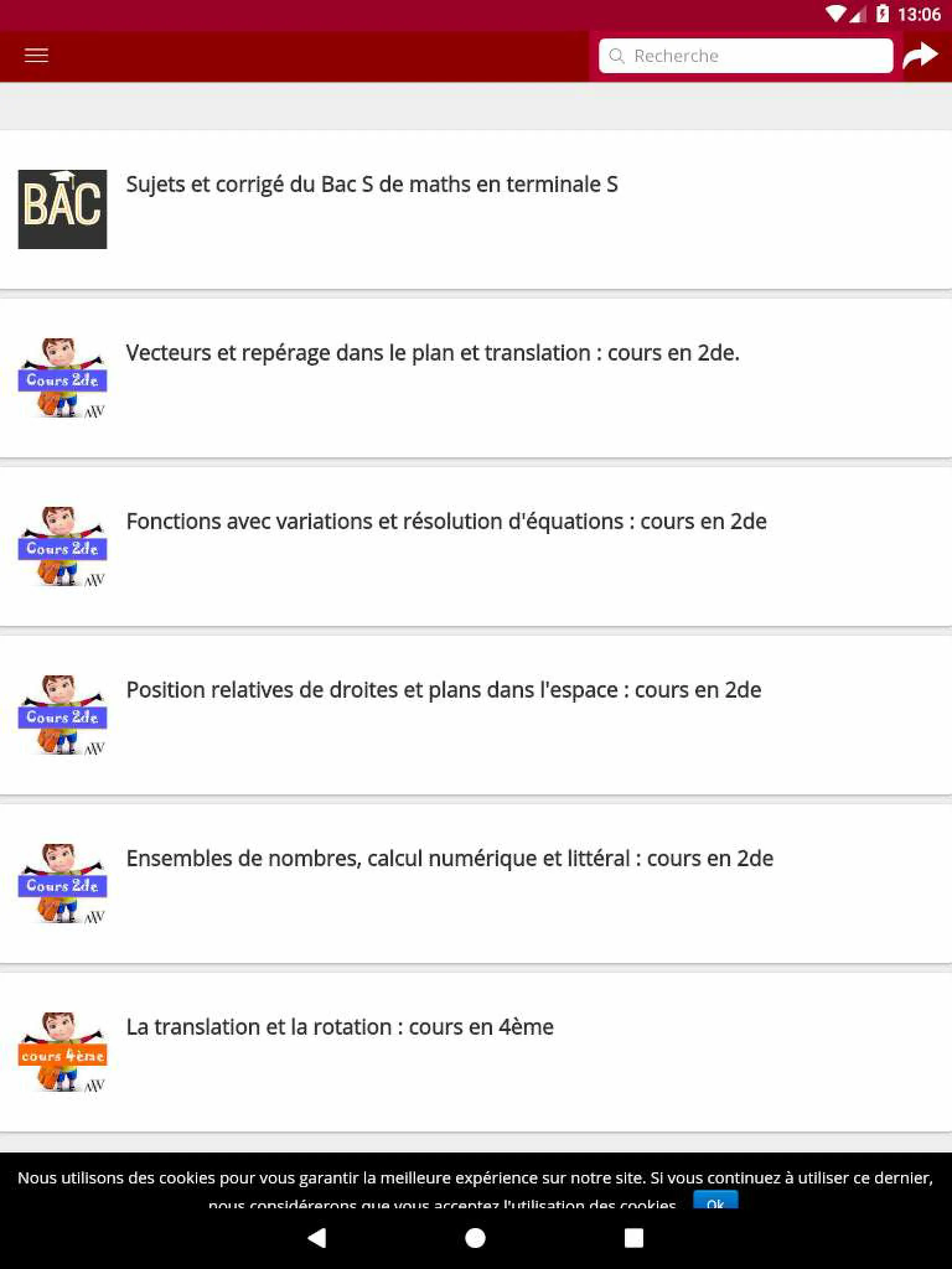 Mathématiques Web | Indus Appstore | Screenshot