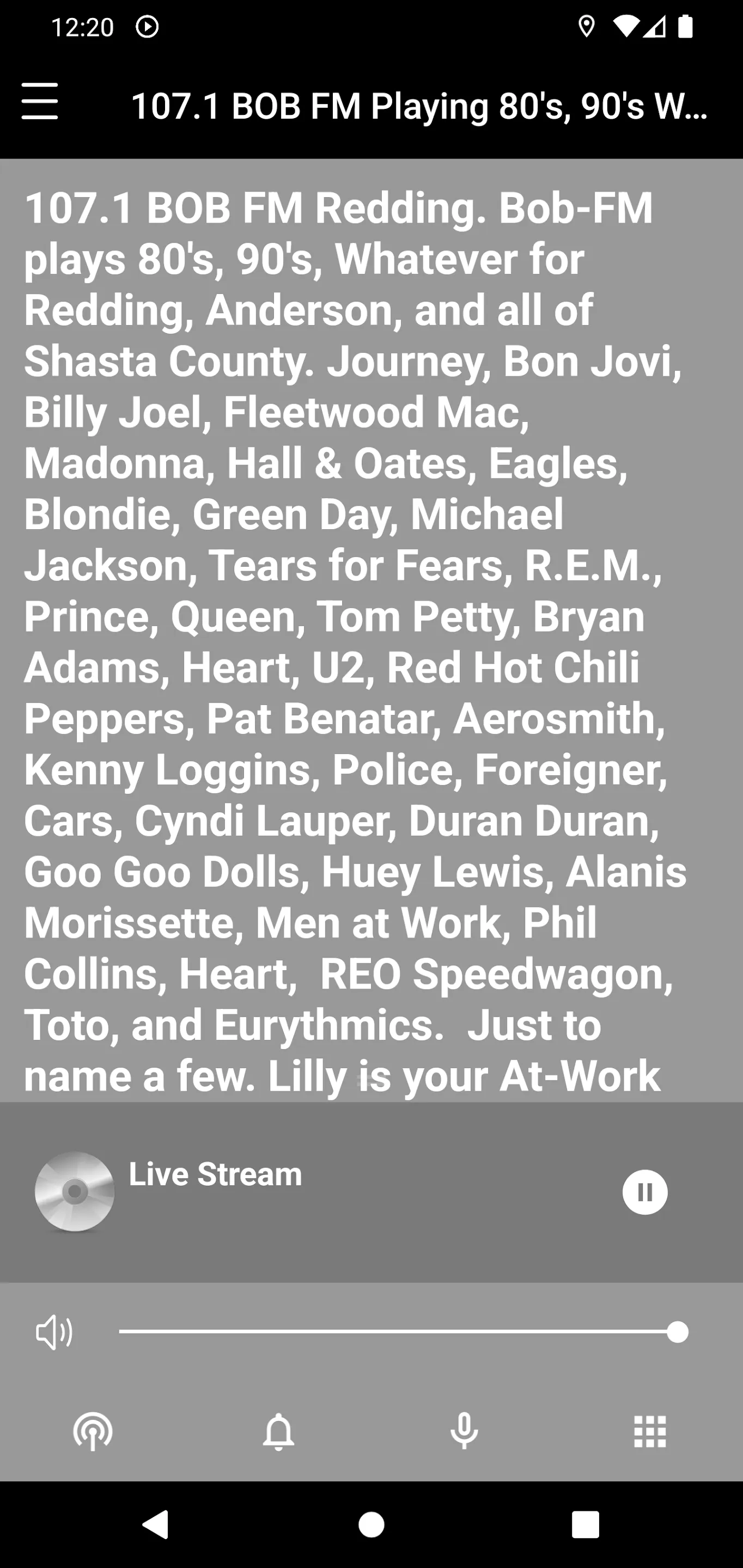 107.1 Bob FM Redding | Indus Appstore | Screenshot