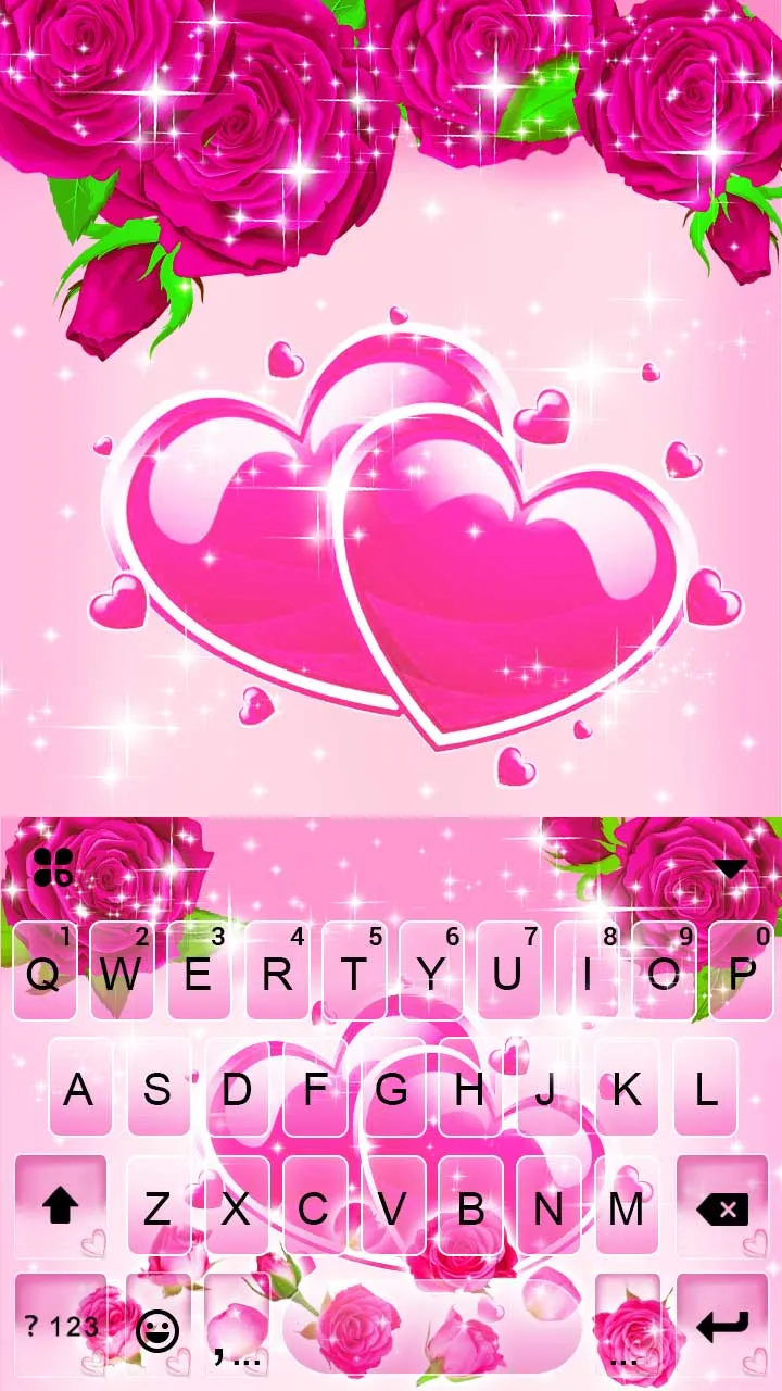 Pink Roses Gravity Keyboard Ba | Indus Appstore | Screenshot